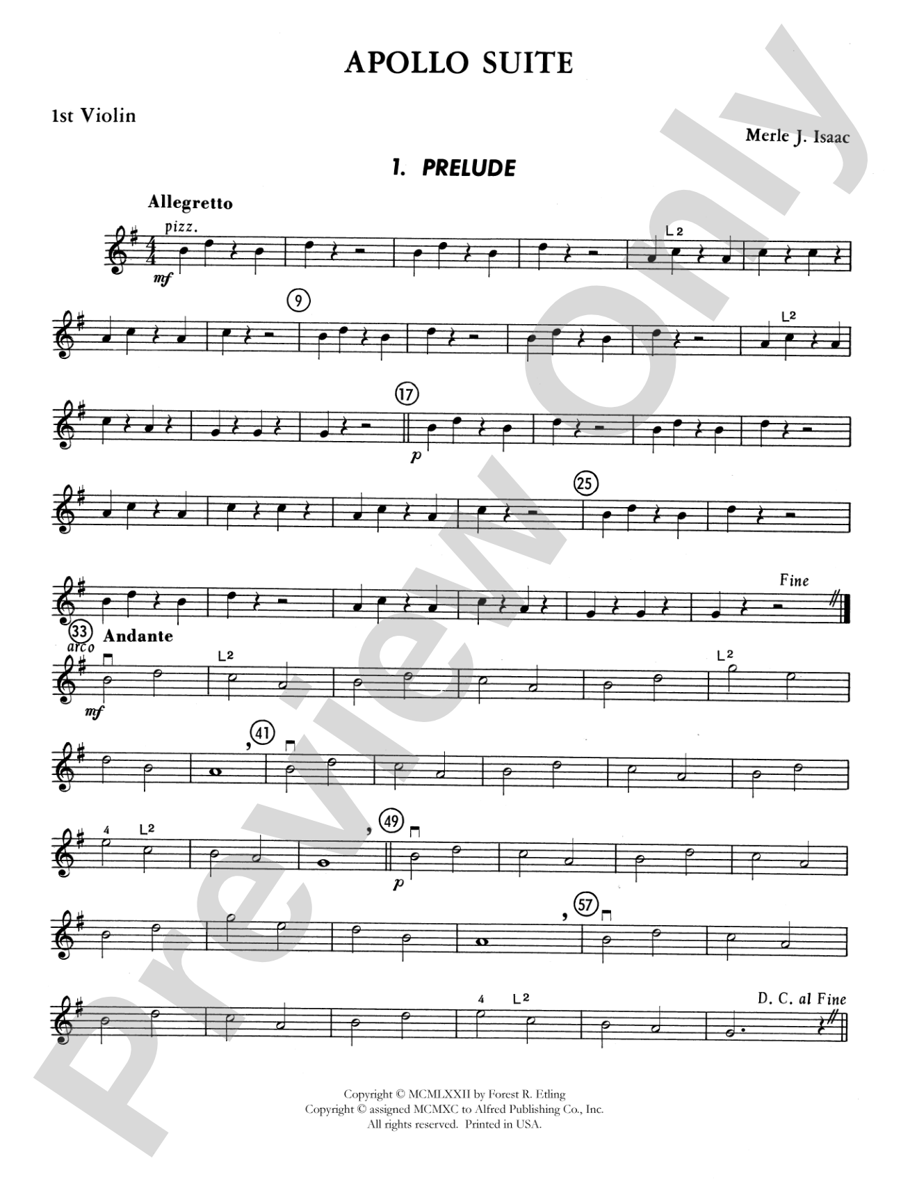 The Apollo Suite: 1st Violin