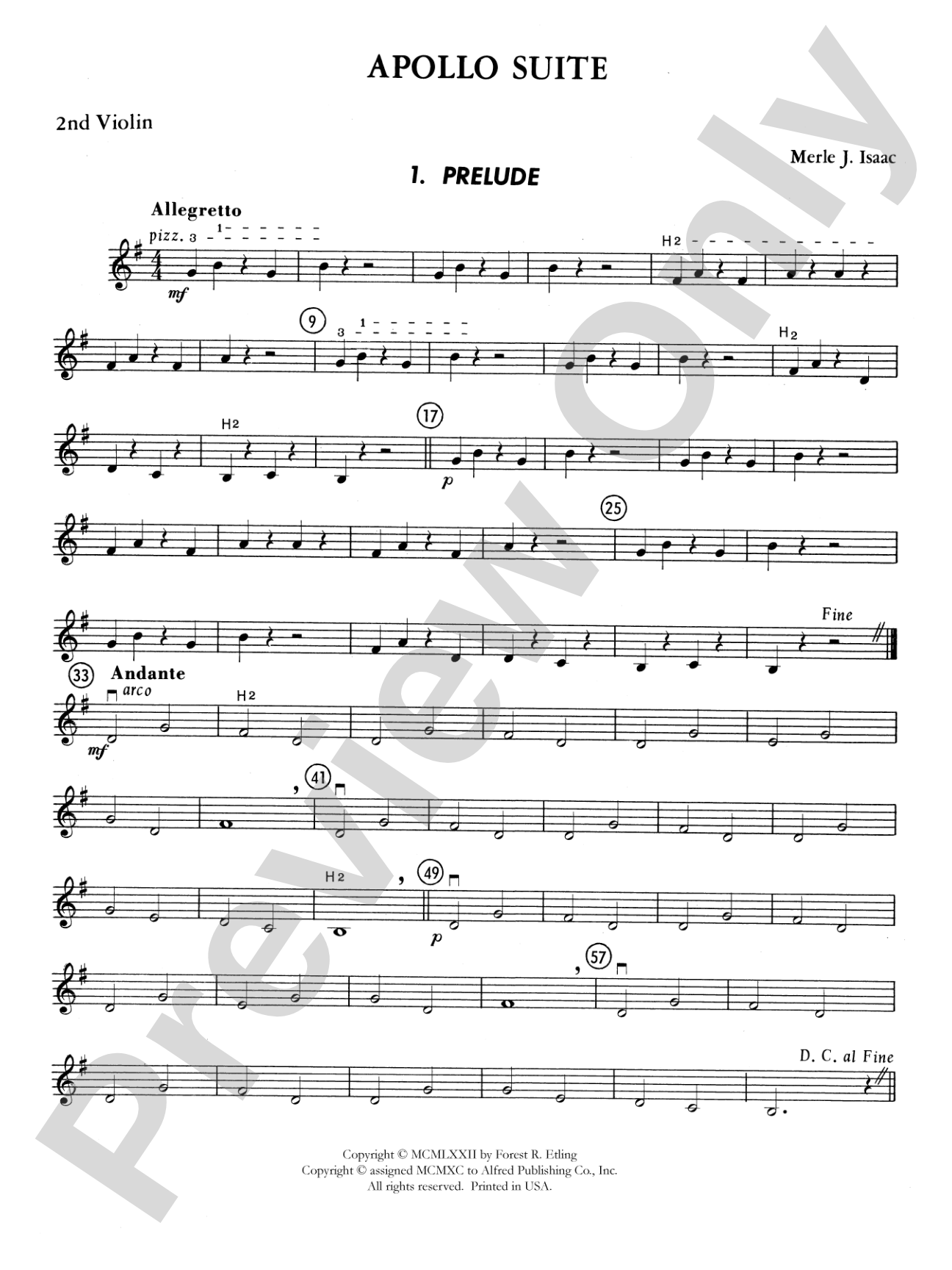 The Apollo Suite: 2nd Violin