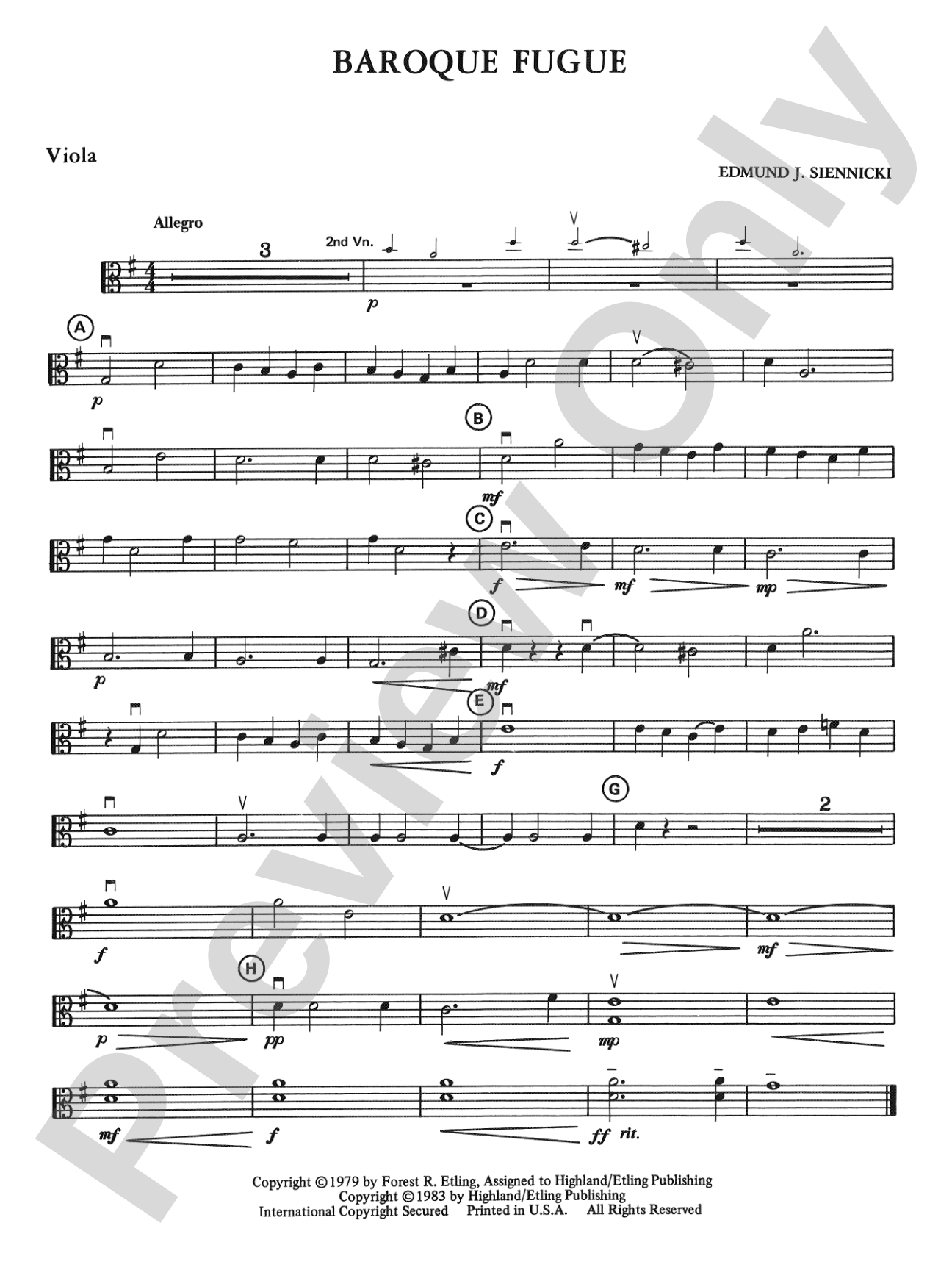Baroque Fugue: Viola