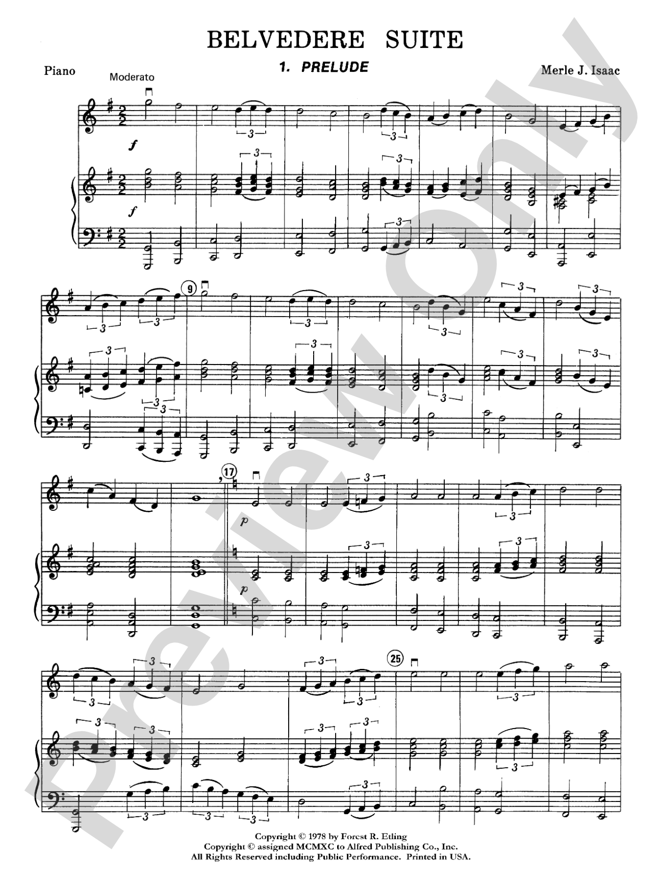 Belvedere Suite: Piano Accompaniment