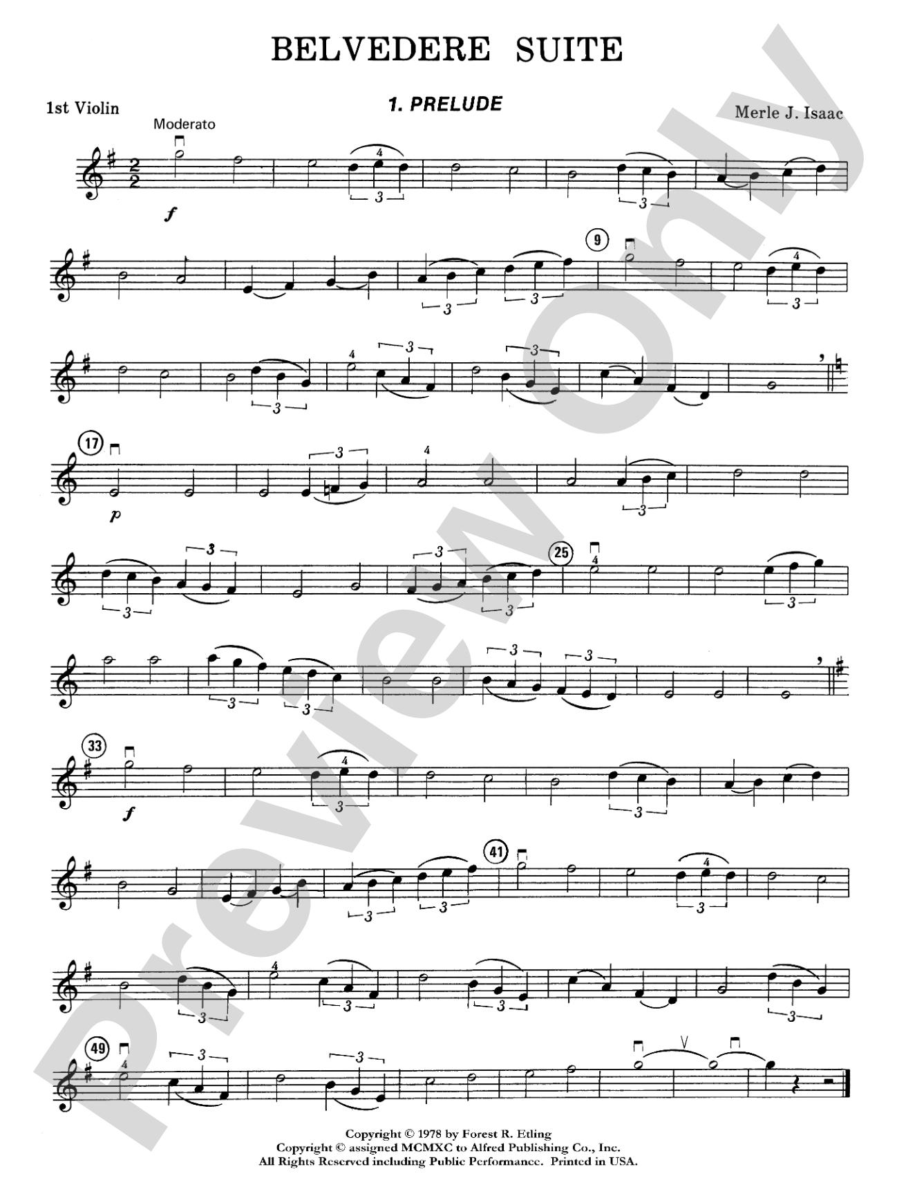 Belvedere Suite: 1st Violin