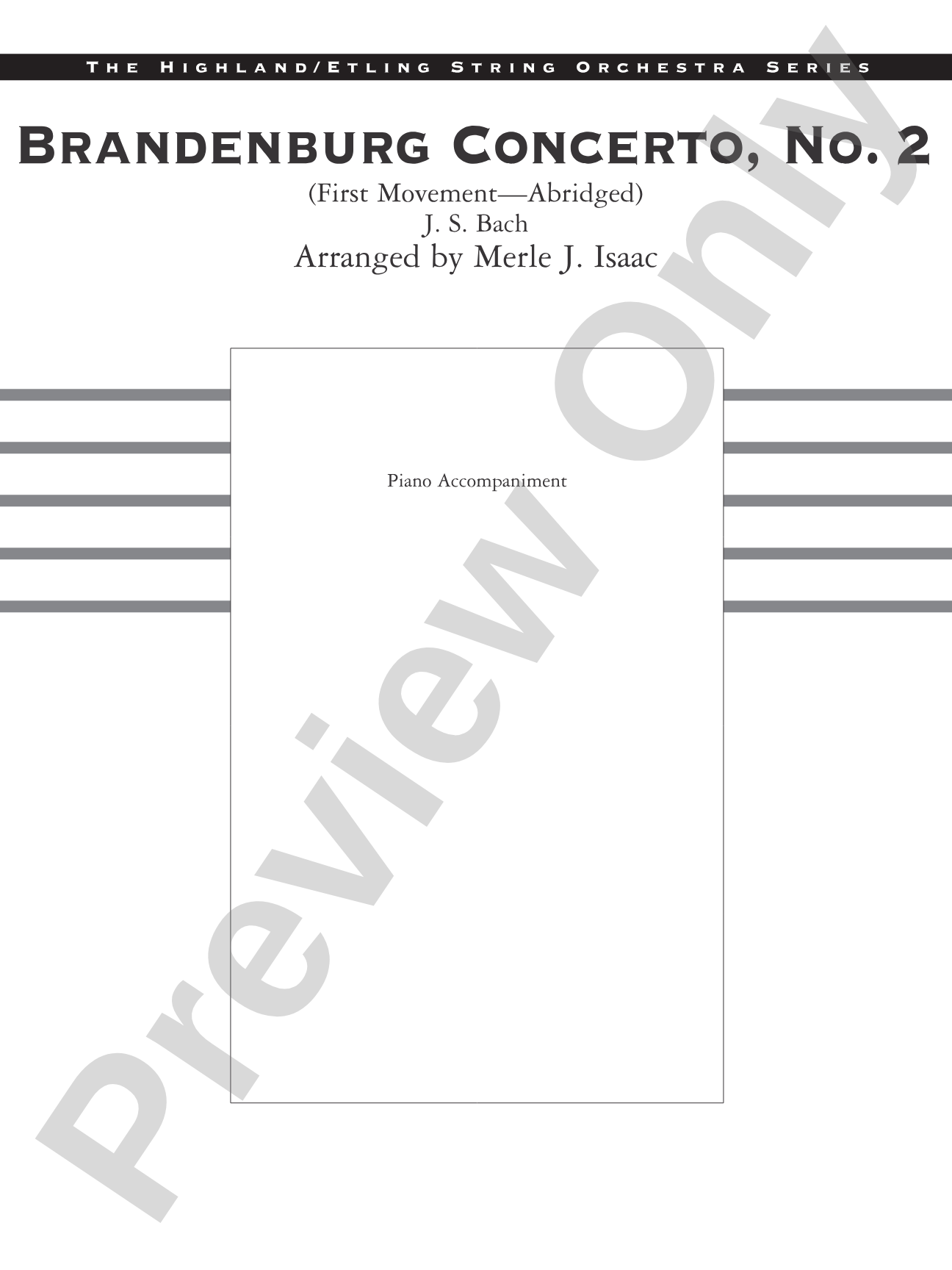 Brandenburg Concerto No. 2: Piano Accompaniment