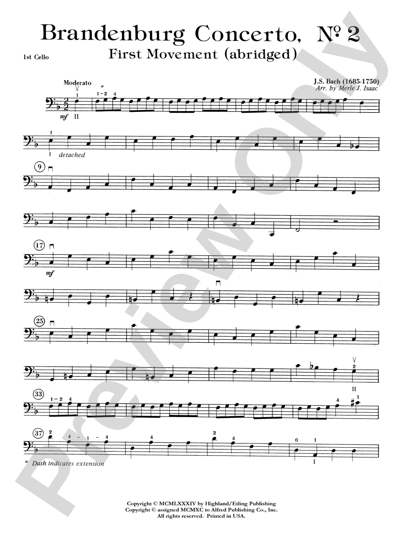 Brandenburg Concerto No. 2: Cello