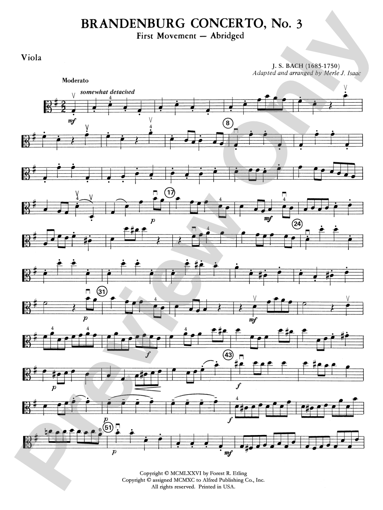 Brandenburg Concerto No. 3: Viola