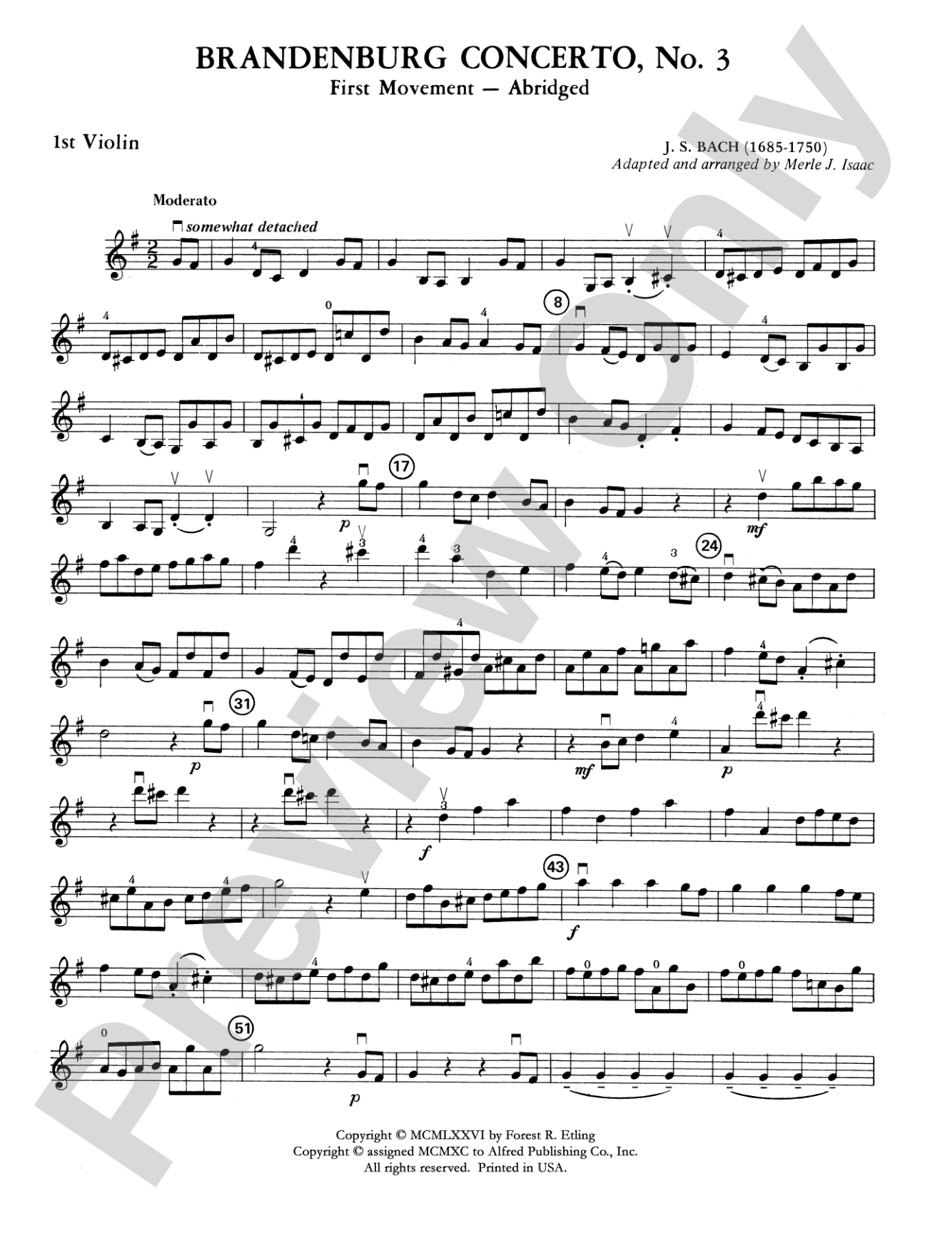 Brandenburg Concerto No. 3: 1st Violin