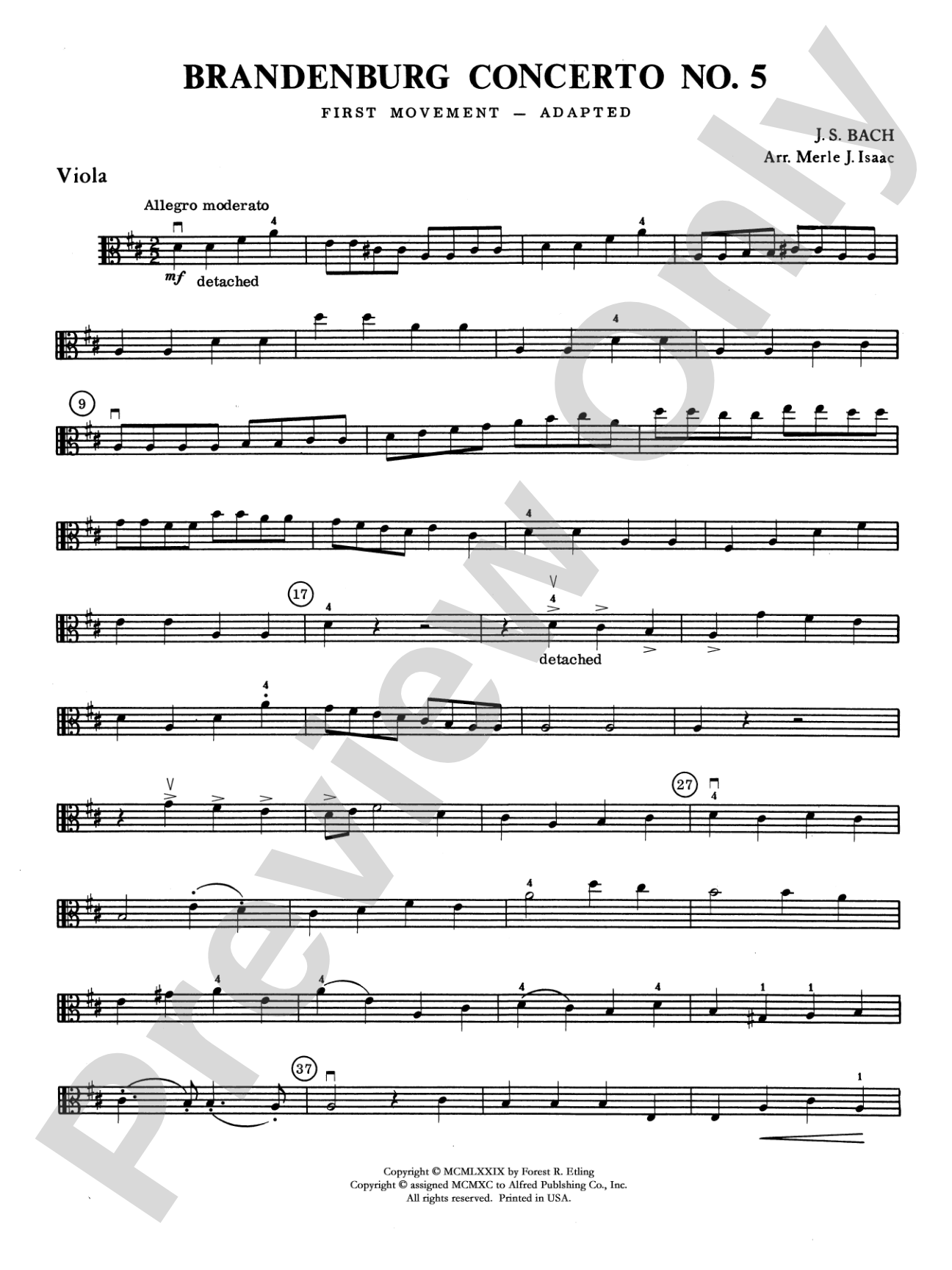 Brandenburg Concerto No. 5: Viola