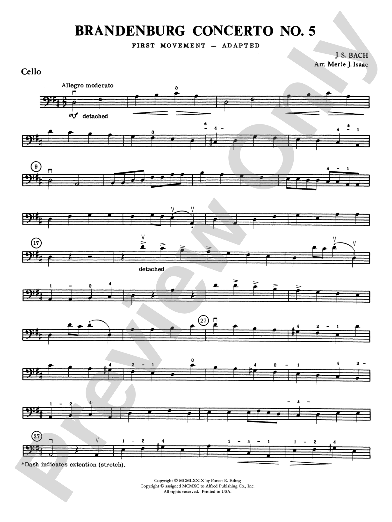 Brandenburg Concerto No. 5: Cello