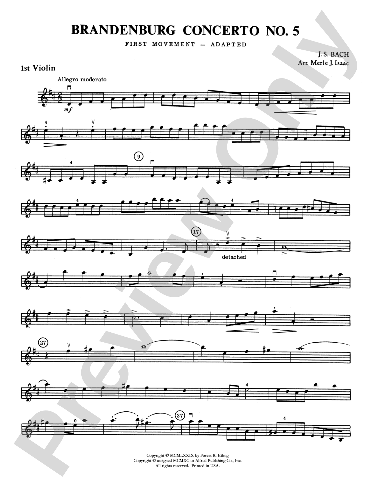 Brandenburg Concerto No. 5: 1st Violin