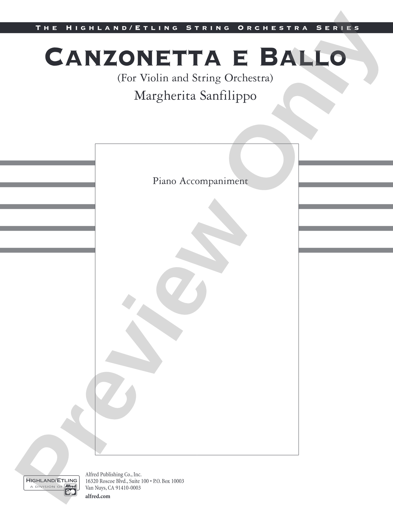 Canzonetta e Ballo (solo violin and string orchestra): Piano Accompaniment