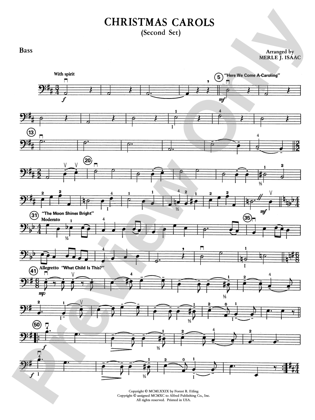 Christmas Carols Set 2: String Bass