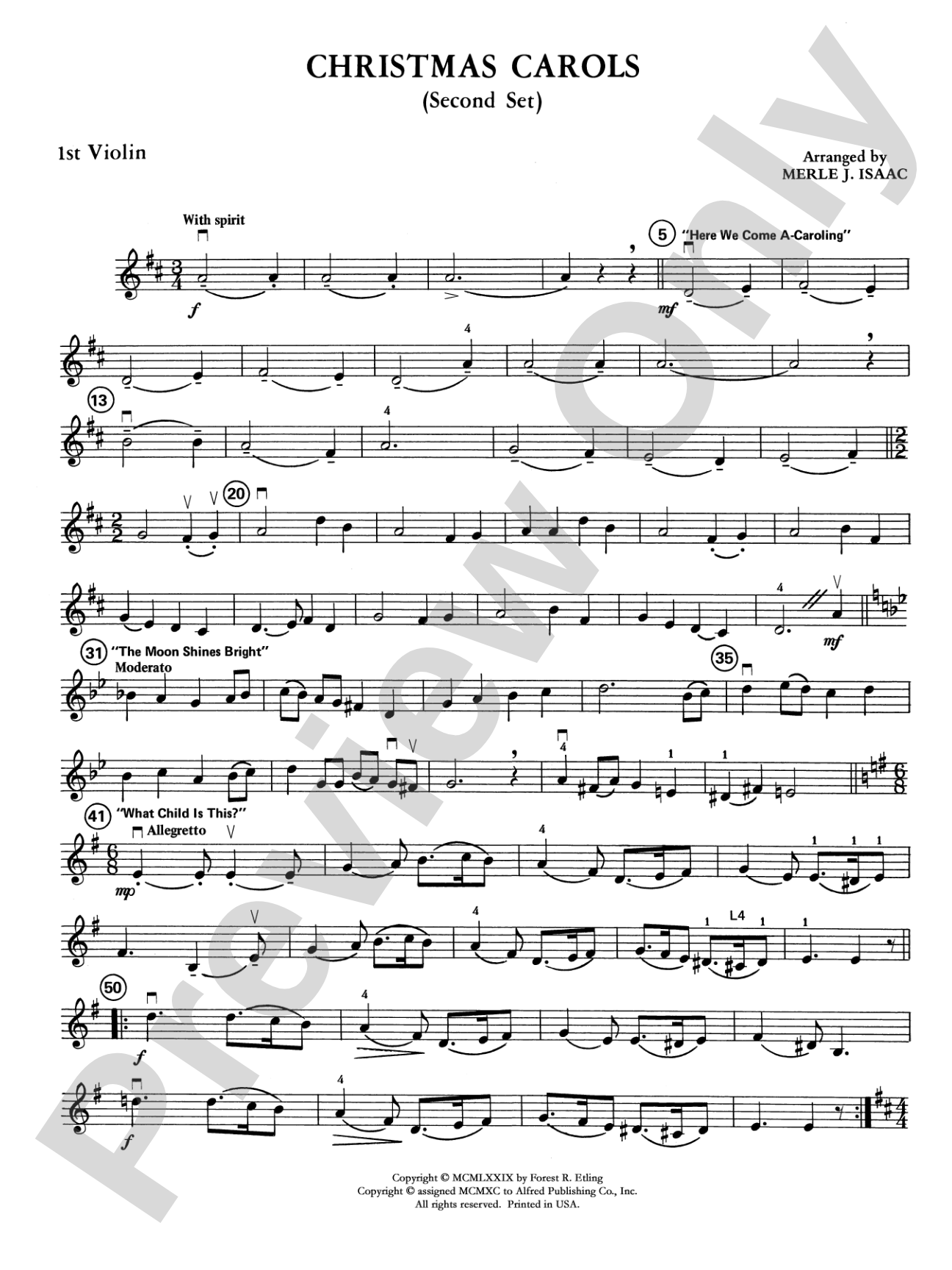 Christmas Carols Set 2: 1st Violin