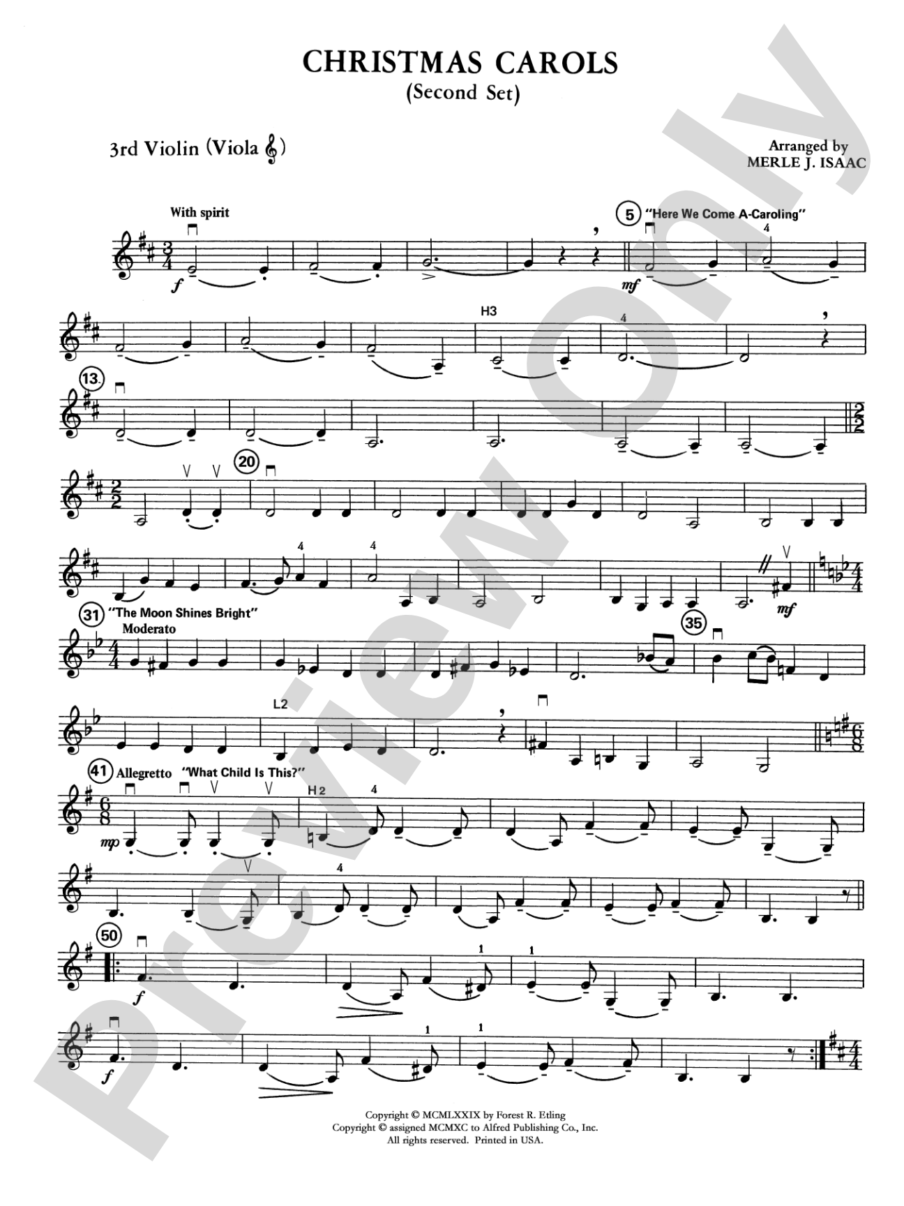 Christmas Carols Set 2: 3rd Violin (Viola [TC])