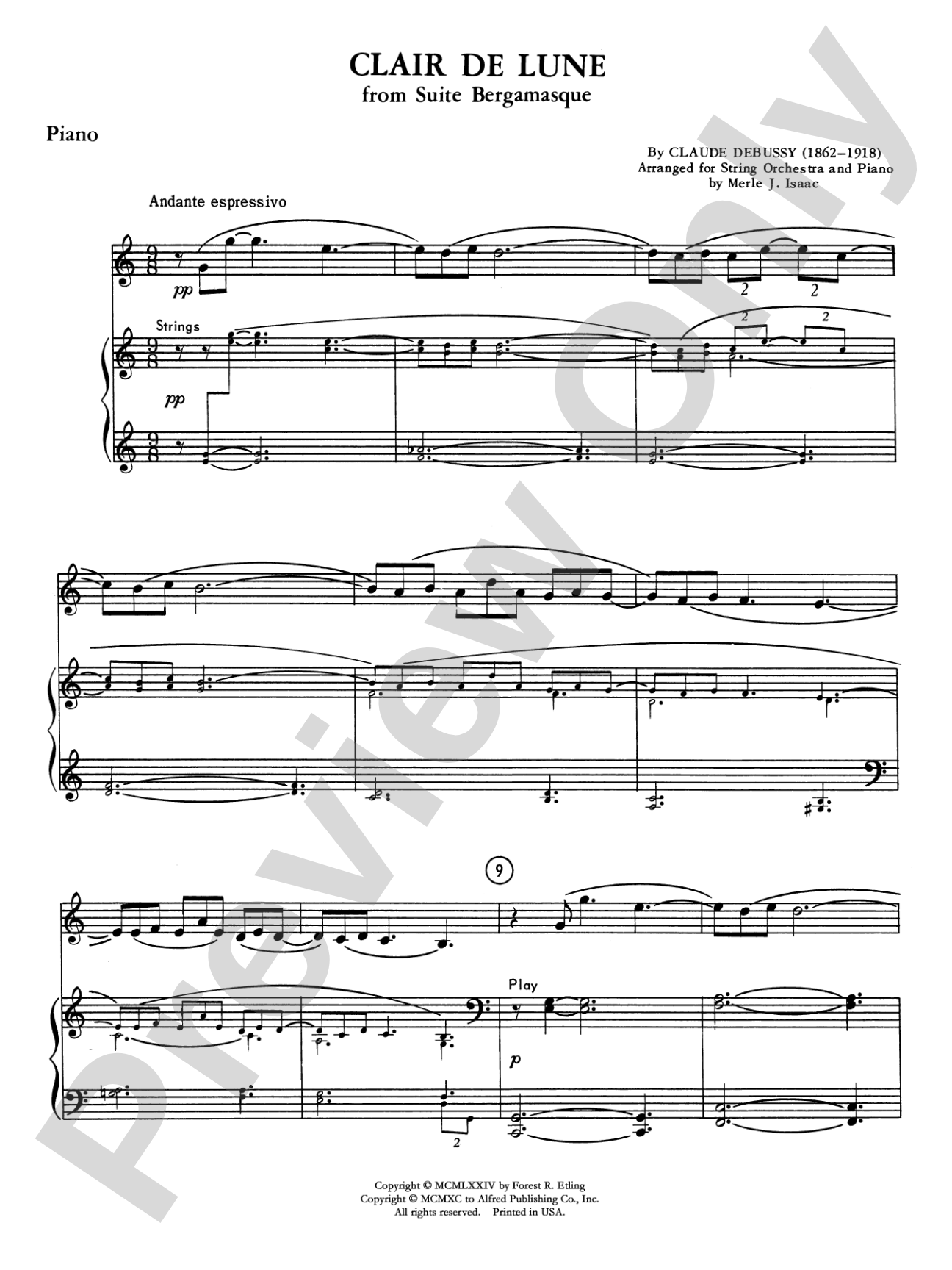 Clair de lune: Piano Accompaniment