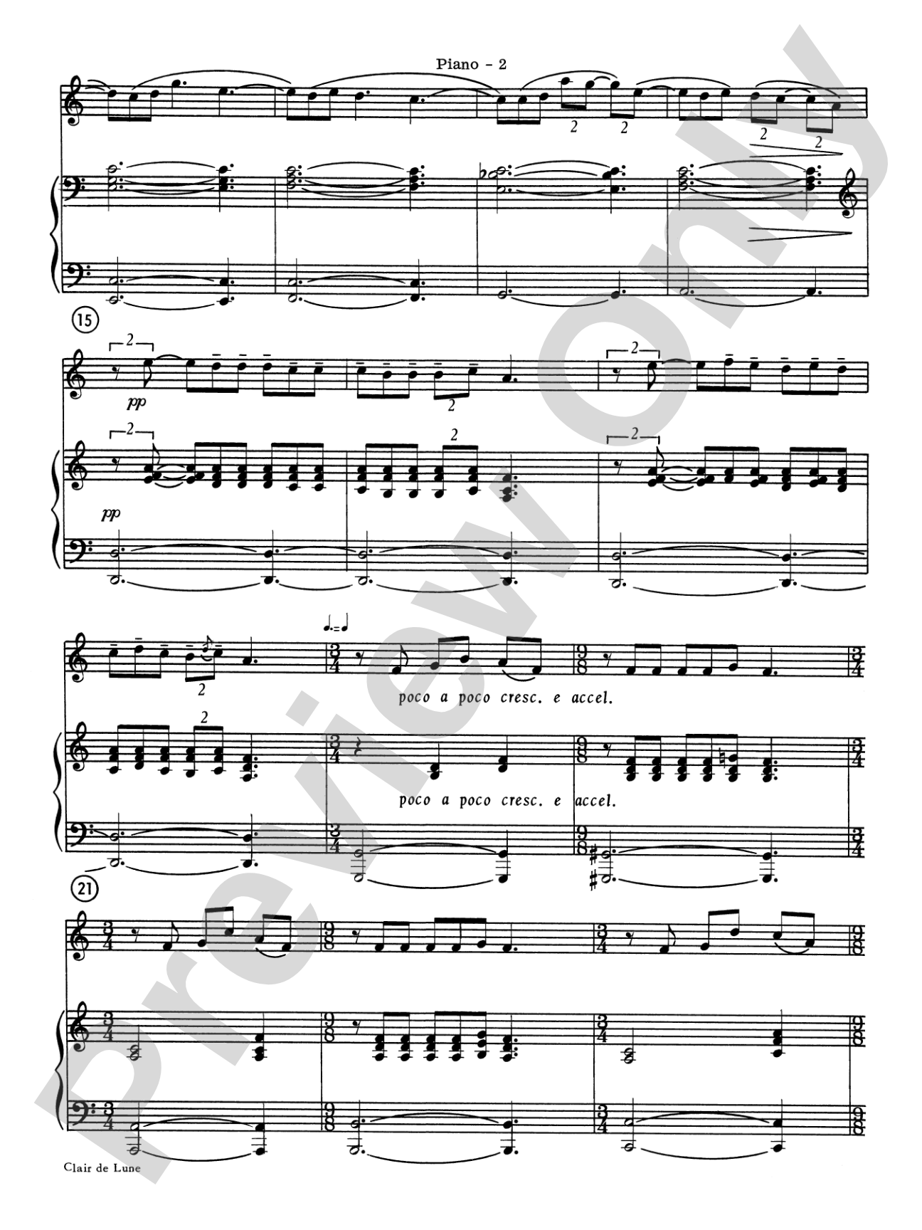 Clair de lune: Piano Accompaniment