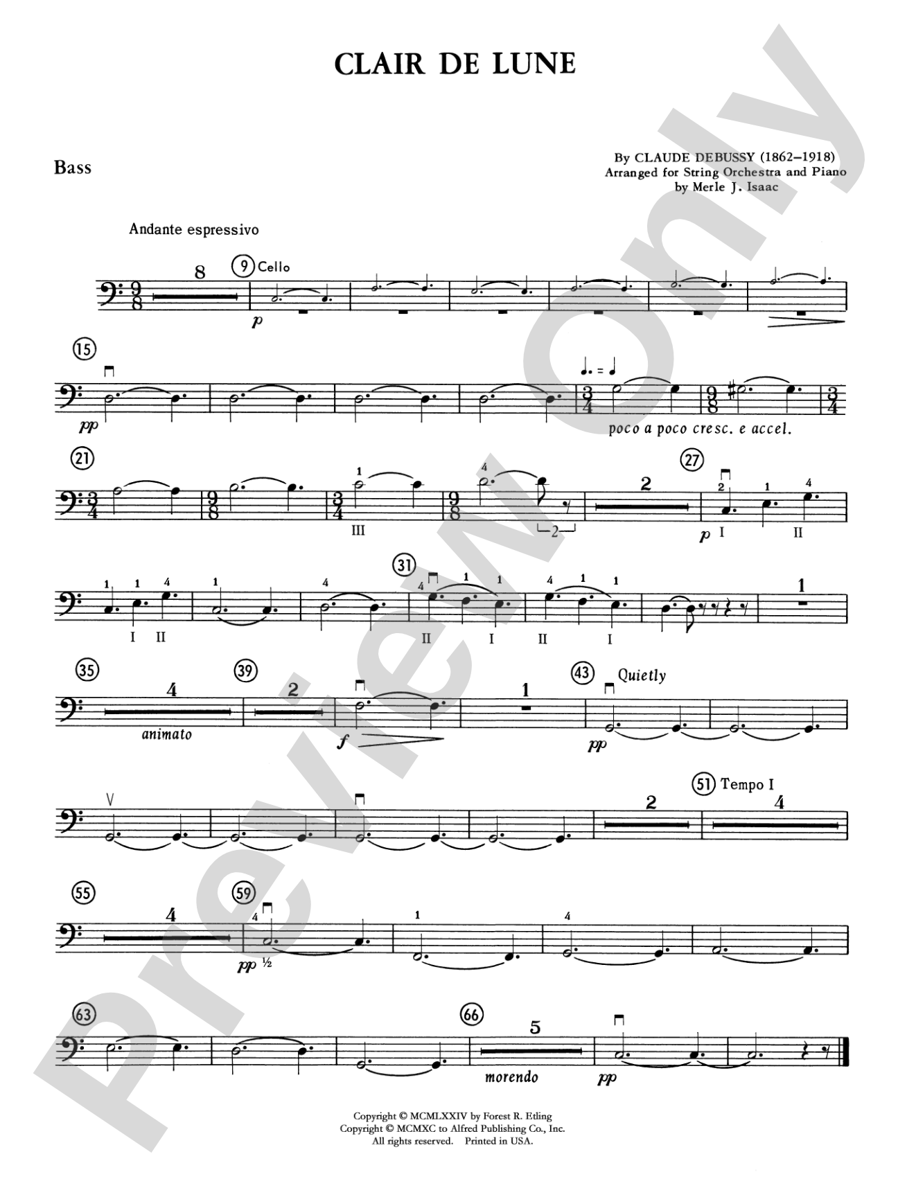 Clair de lune: String Bass