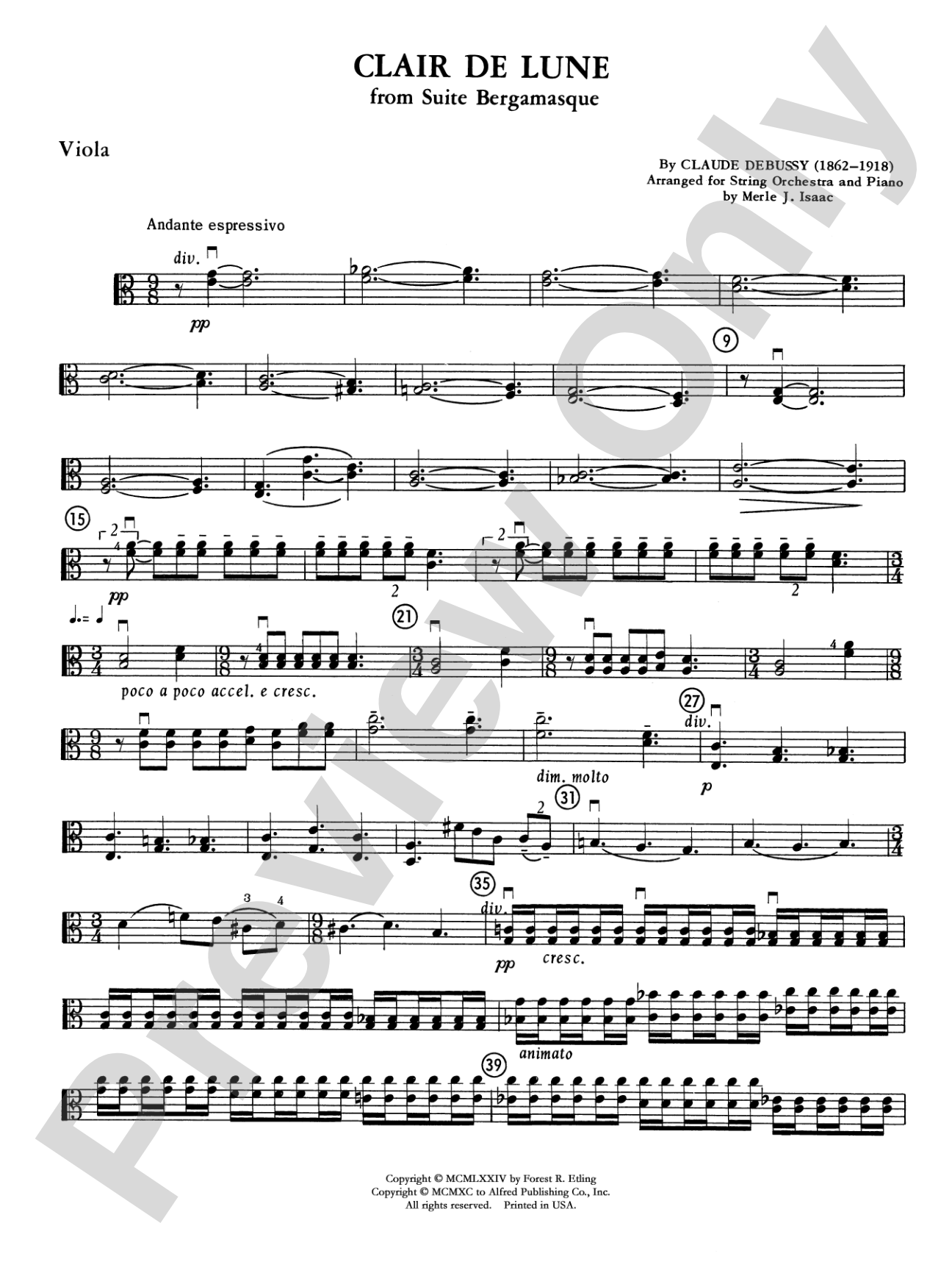 Clair de lune: Viola