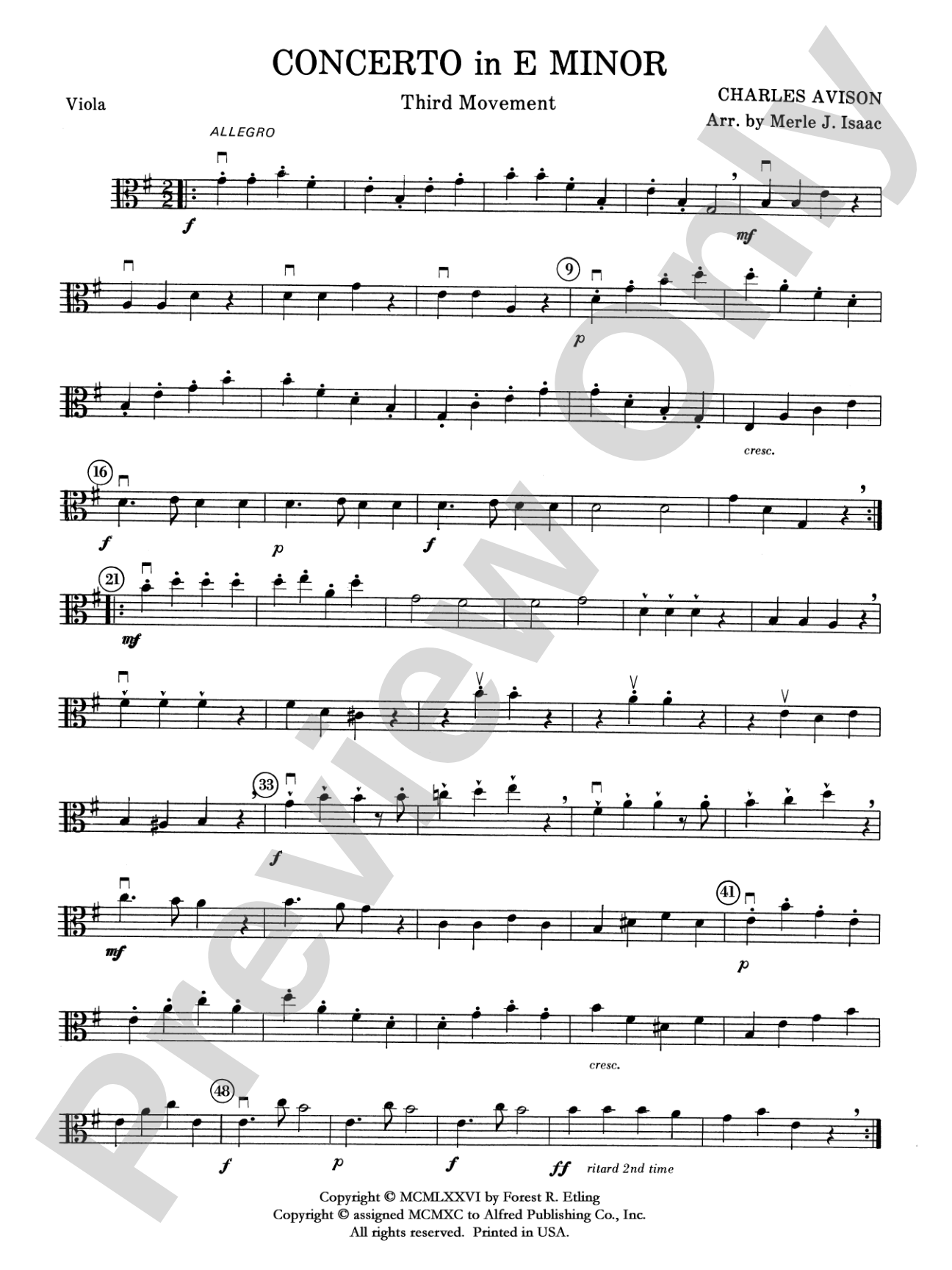 Concerto in E minor: Viola