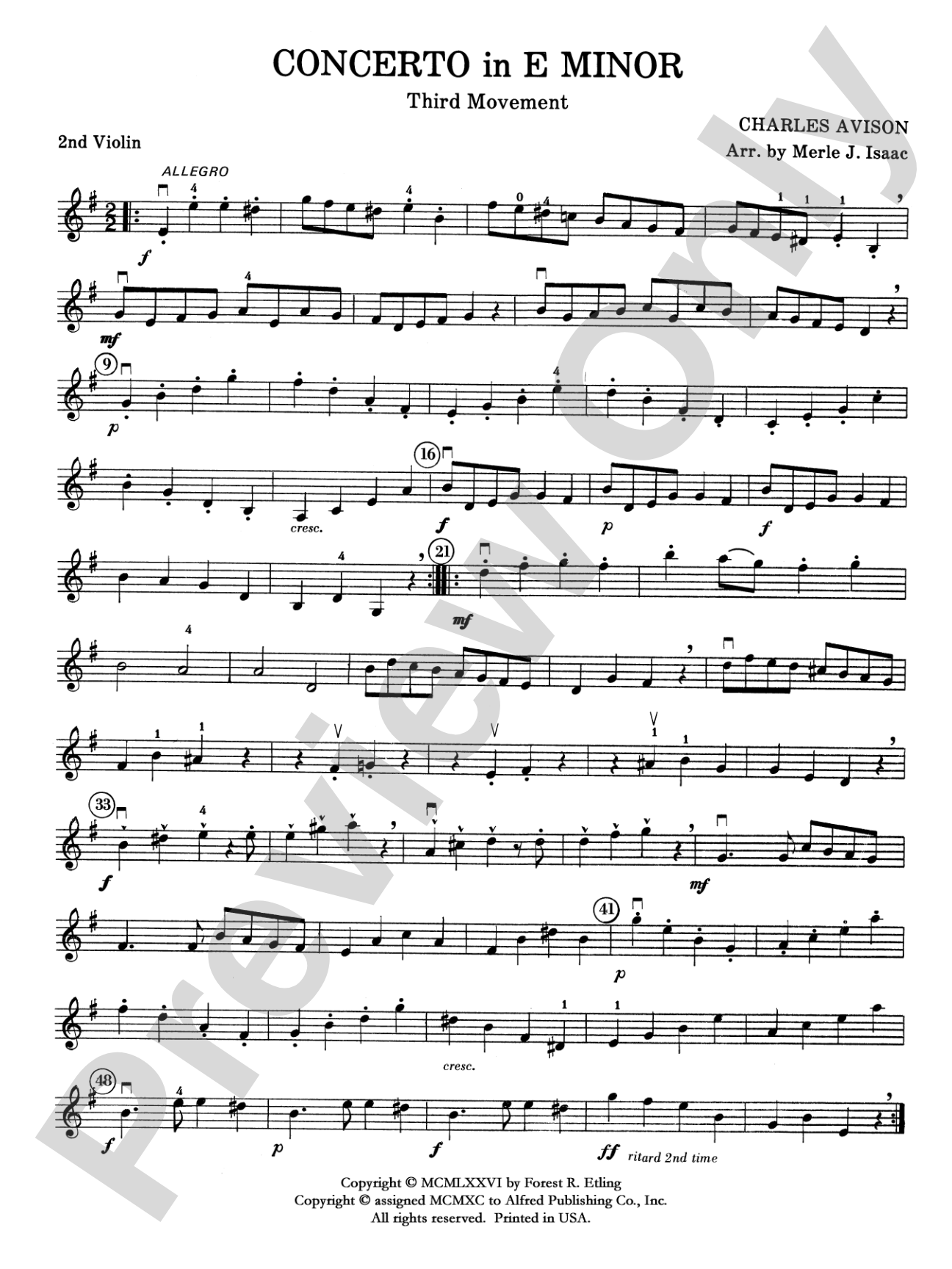 Concerto in E minor: 2nd Violin