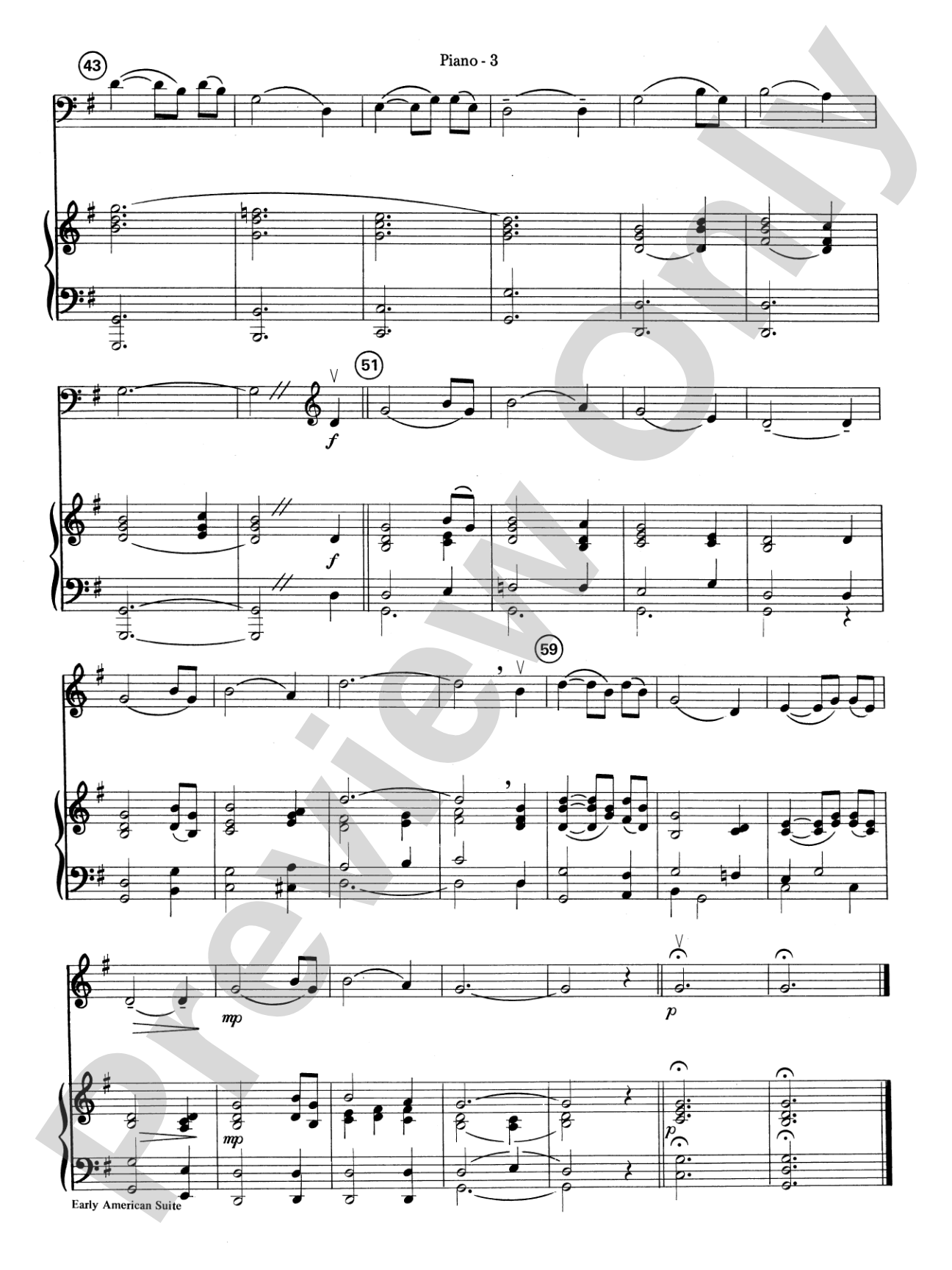 Early American Suite: Piano Accompaniment