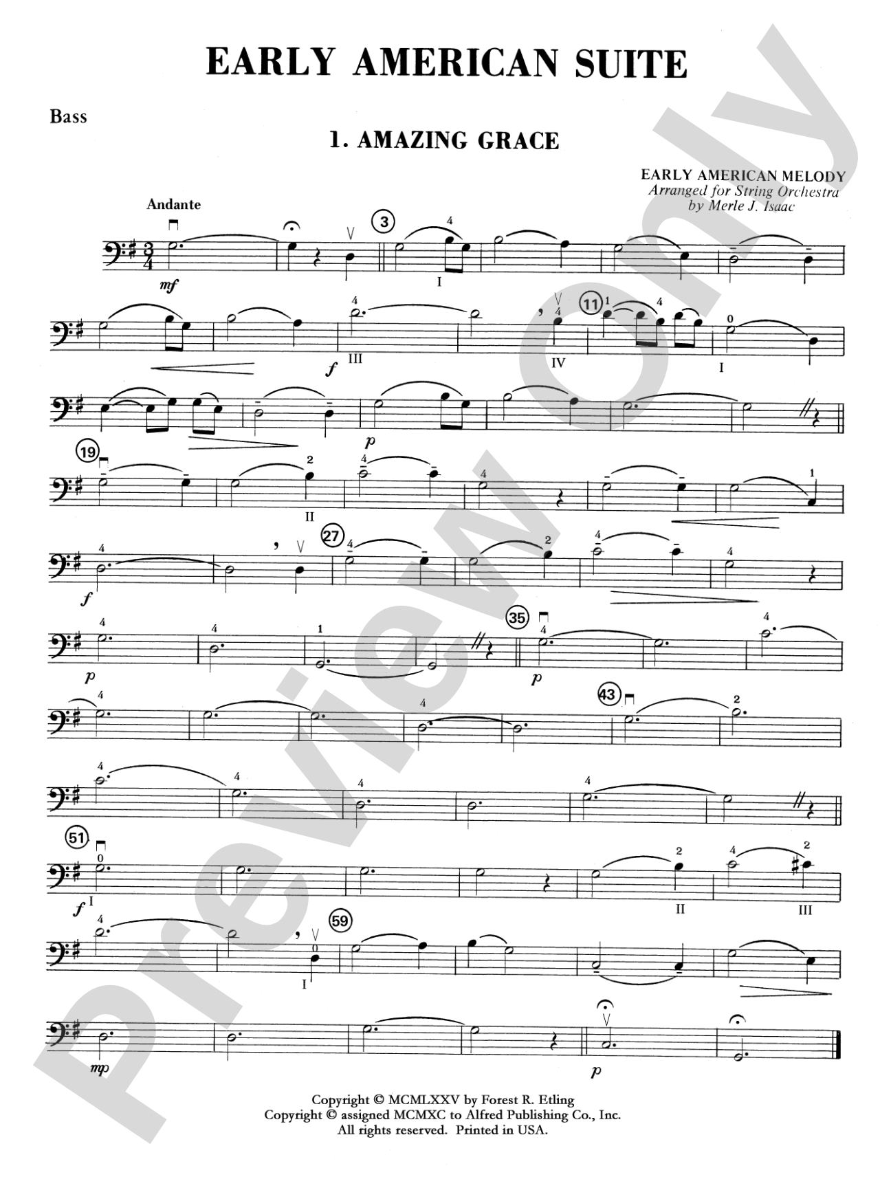 Early American Suite: String Bass