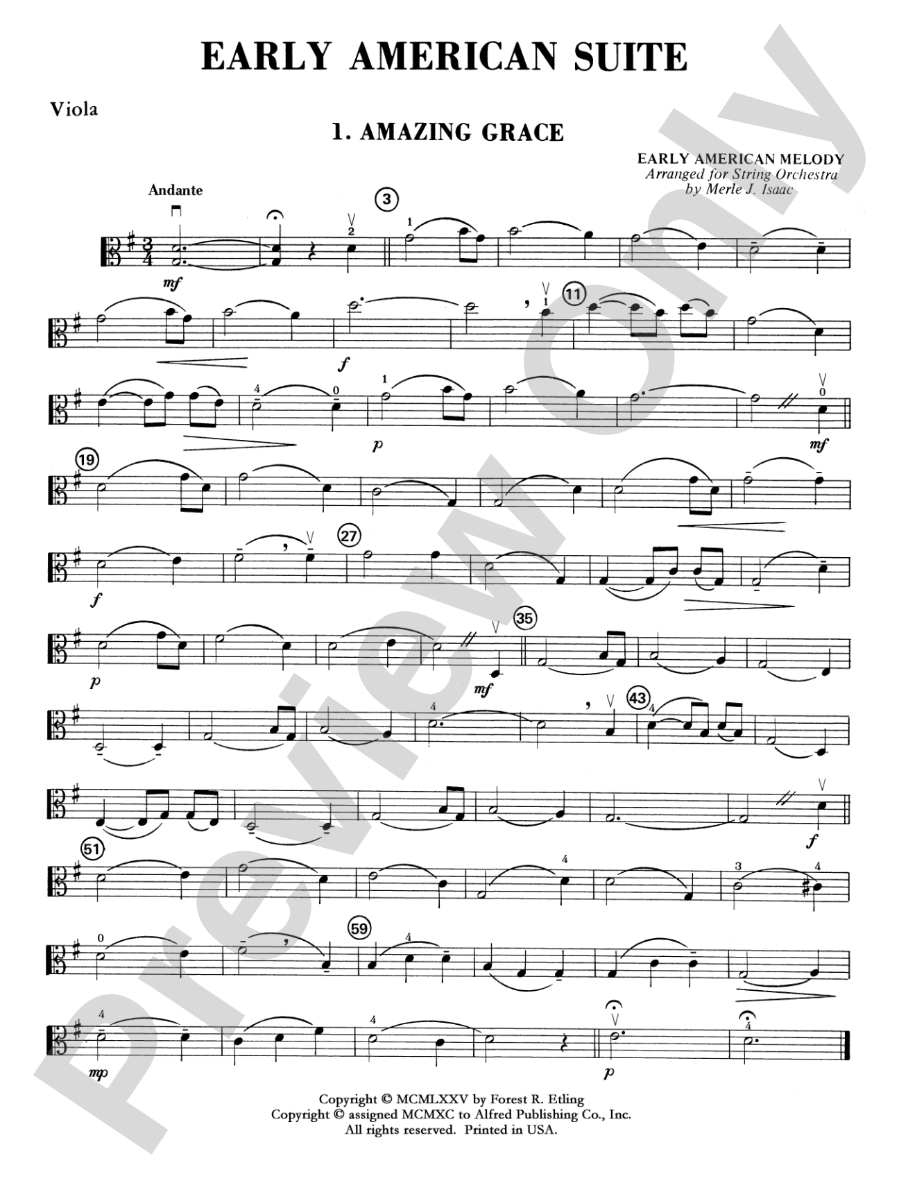 Early American Suite: Viola