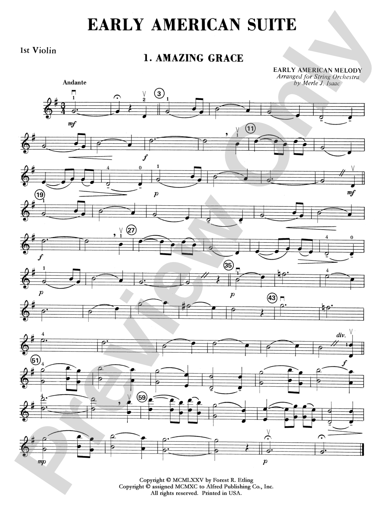 Early American Suite: 1st Violin