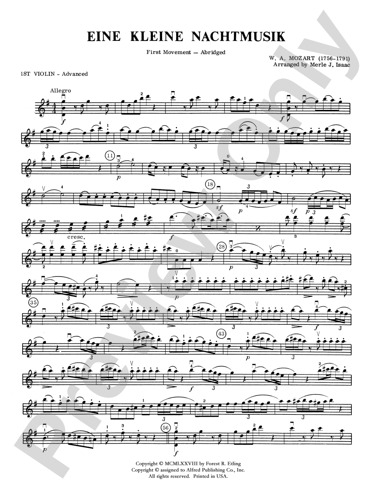 Eine Kleine Nachtmusik: Advanced Violin