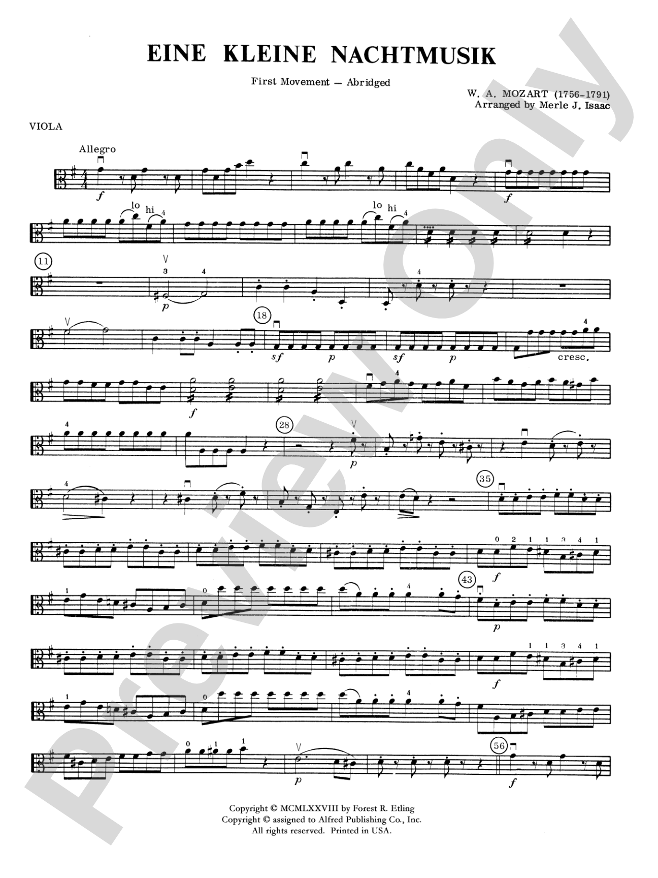 Eine Kleine Nachtmusik: Viola