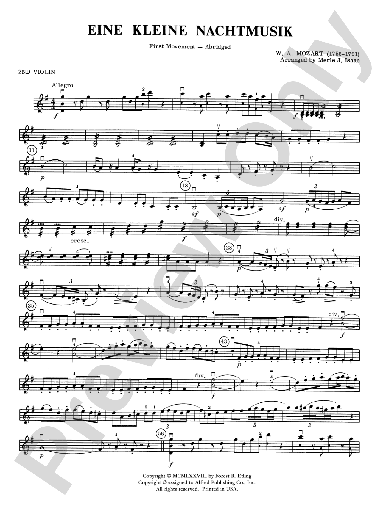 Eine Kleine Nachtmusik: 2nd Violin