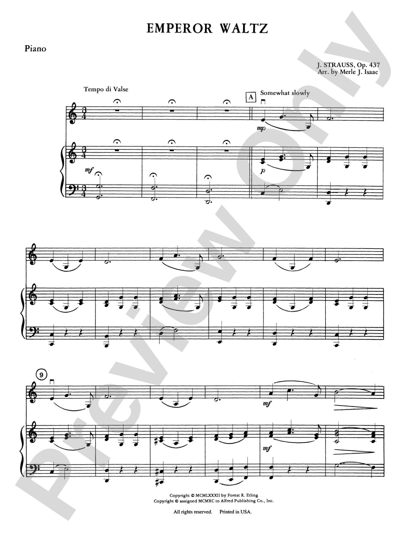 Emperor Waltz: Piano Accompaniment