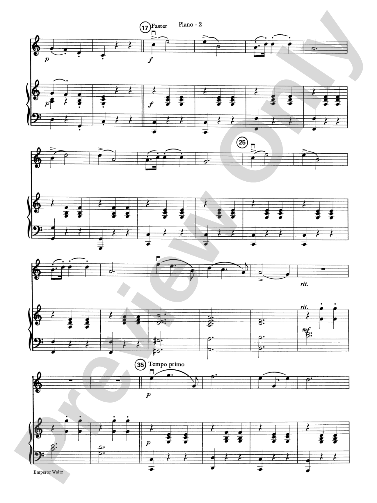 Emperor Waltz: Piano Accompaniment