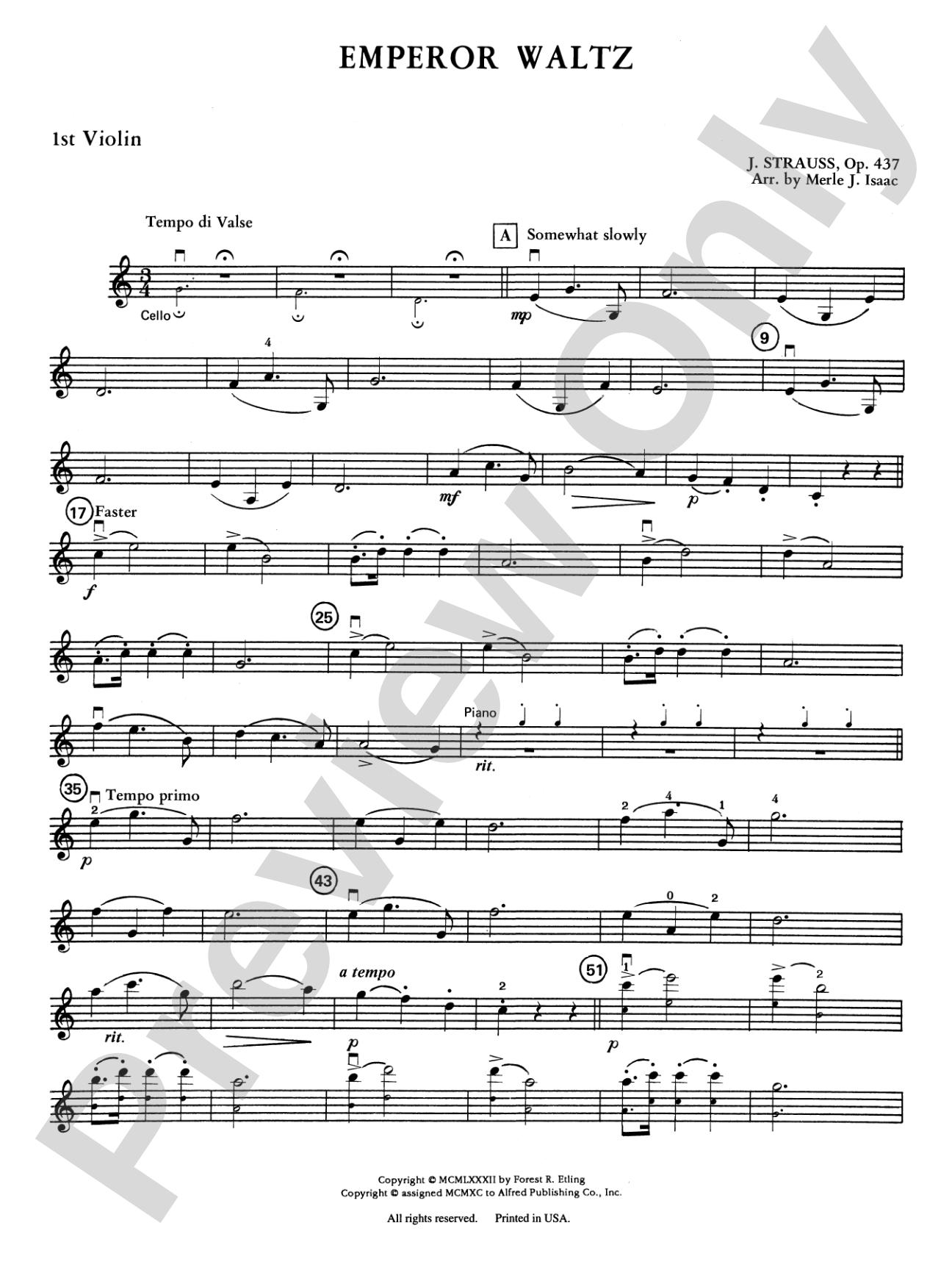 Emperor Waltz: 1st Violin