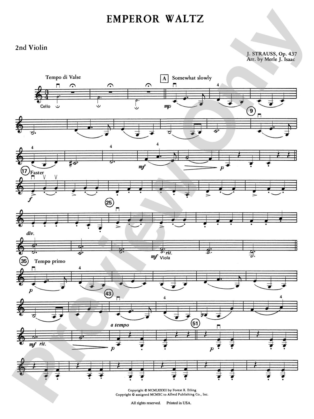 Emperor Waltz: 2nd Violin