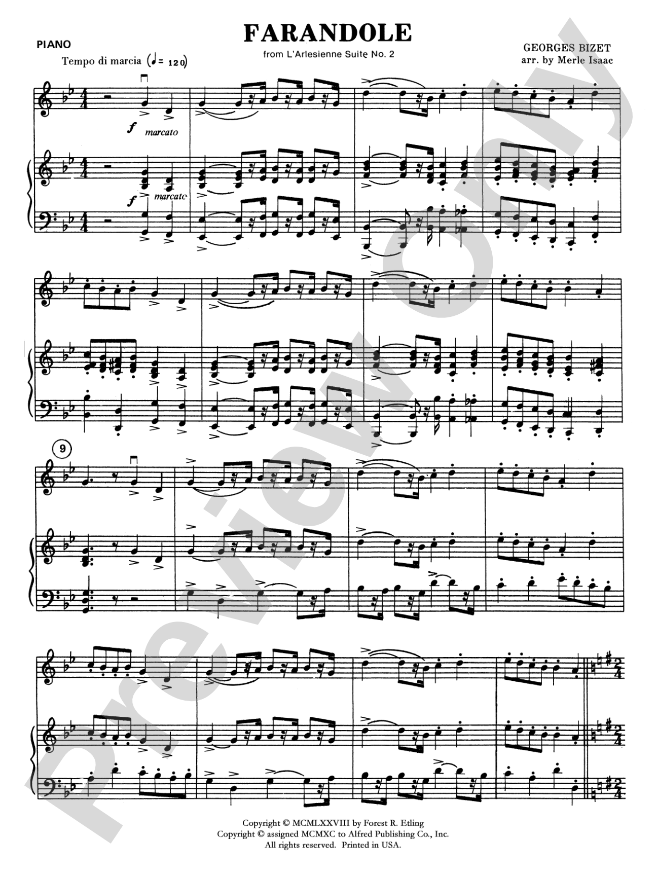 Farandole: Piano Accompaniment