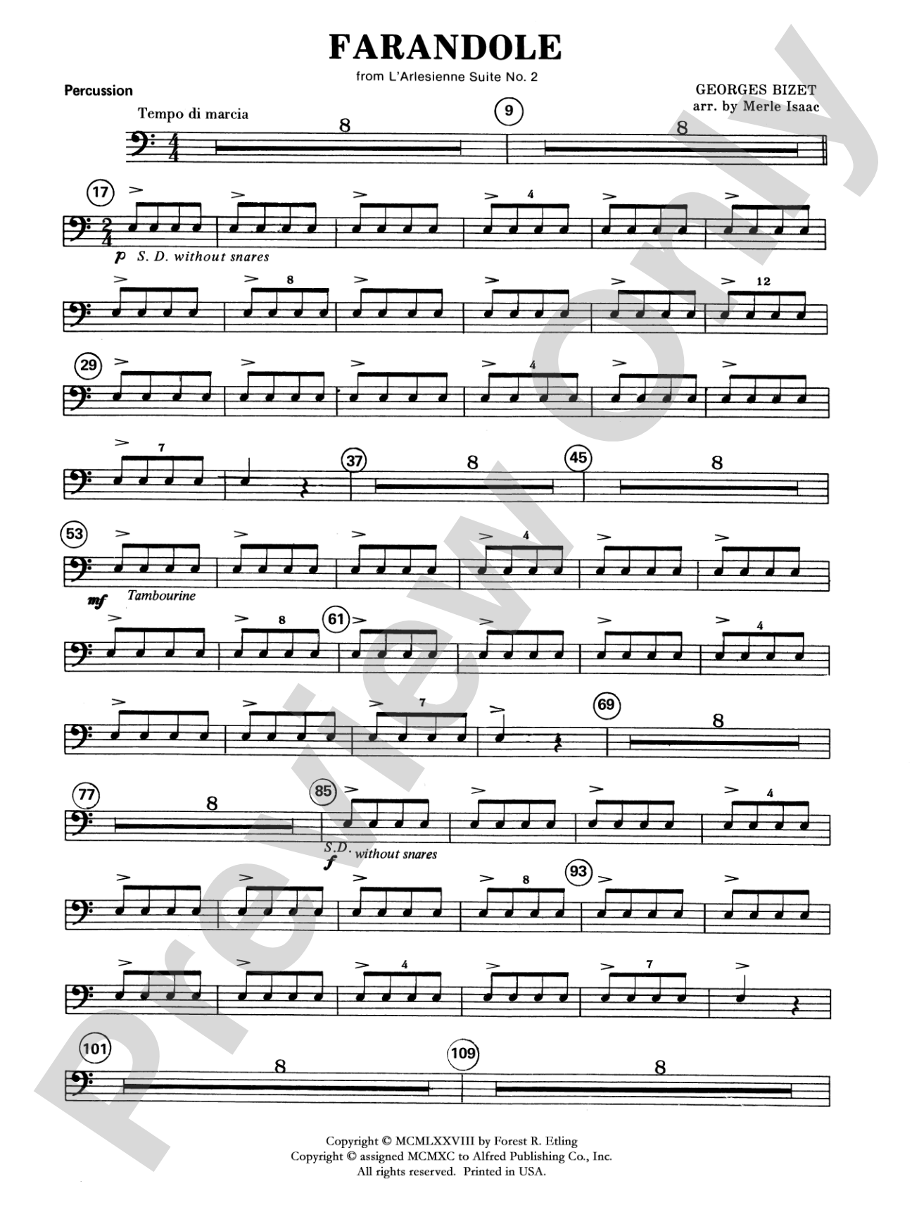 Farandole: 1st Percussion