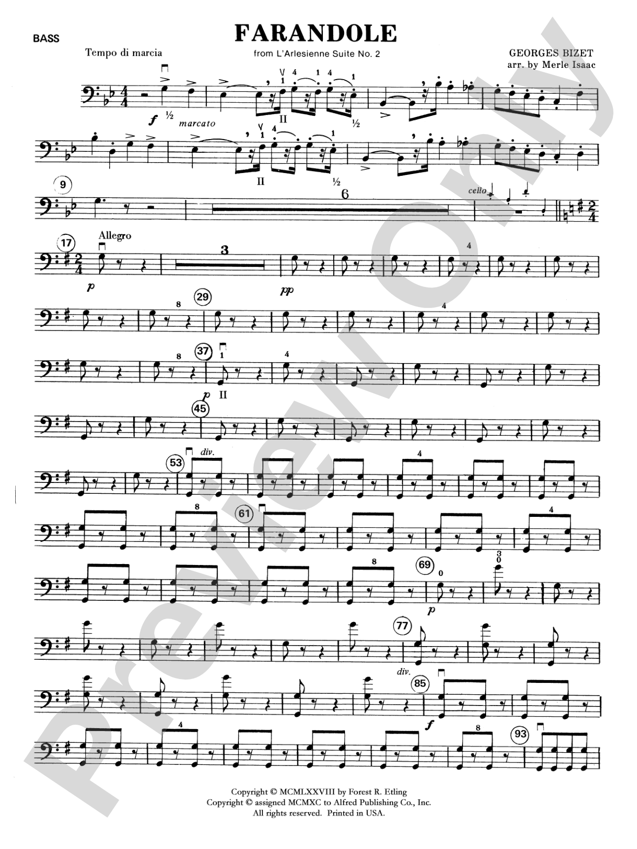 Farandole: String Bass