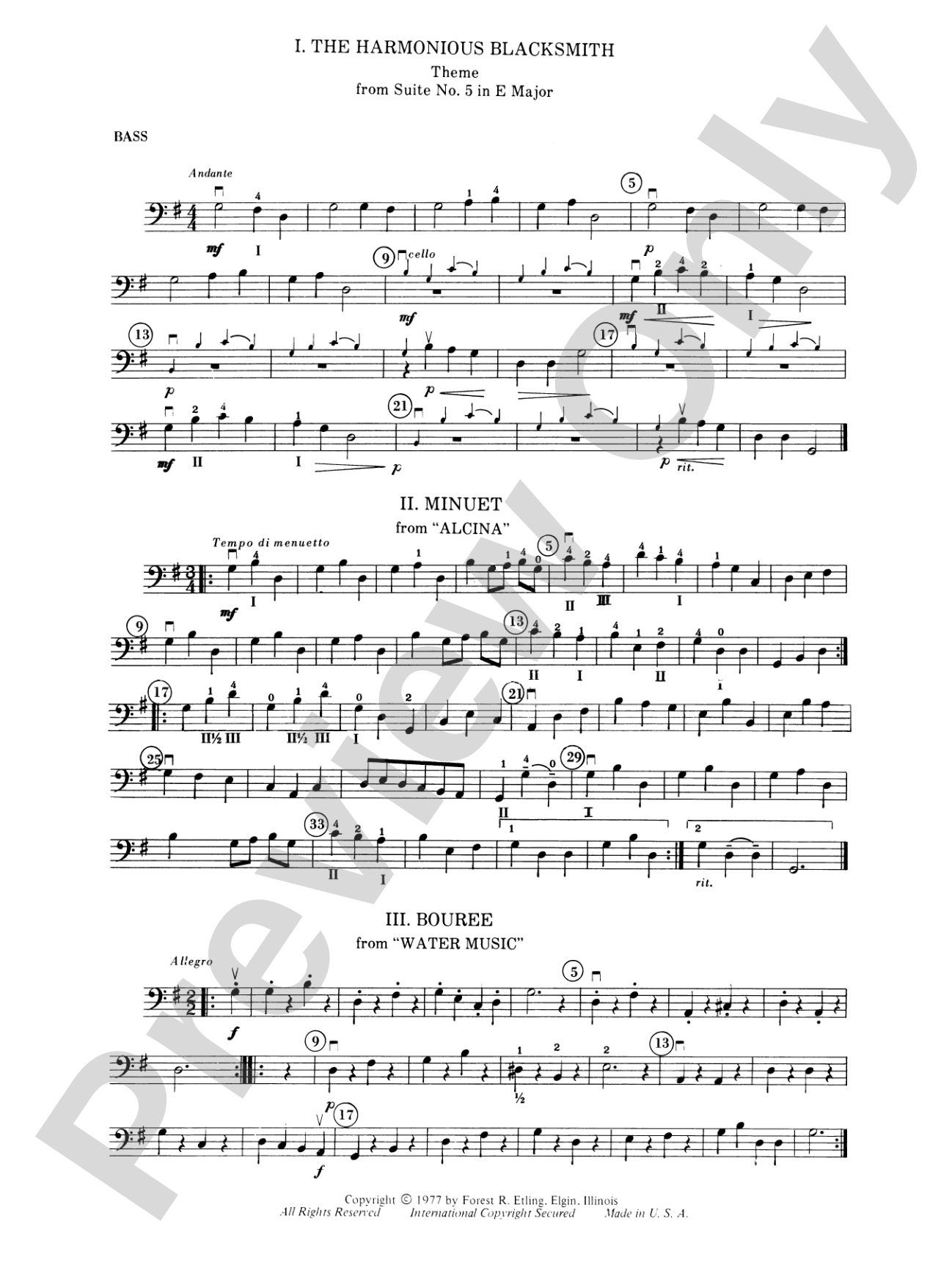 The Harmonious Blacksmith Suite: String Bass