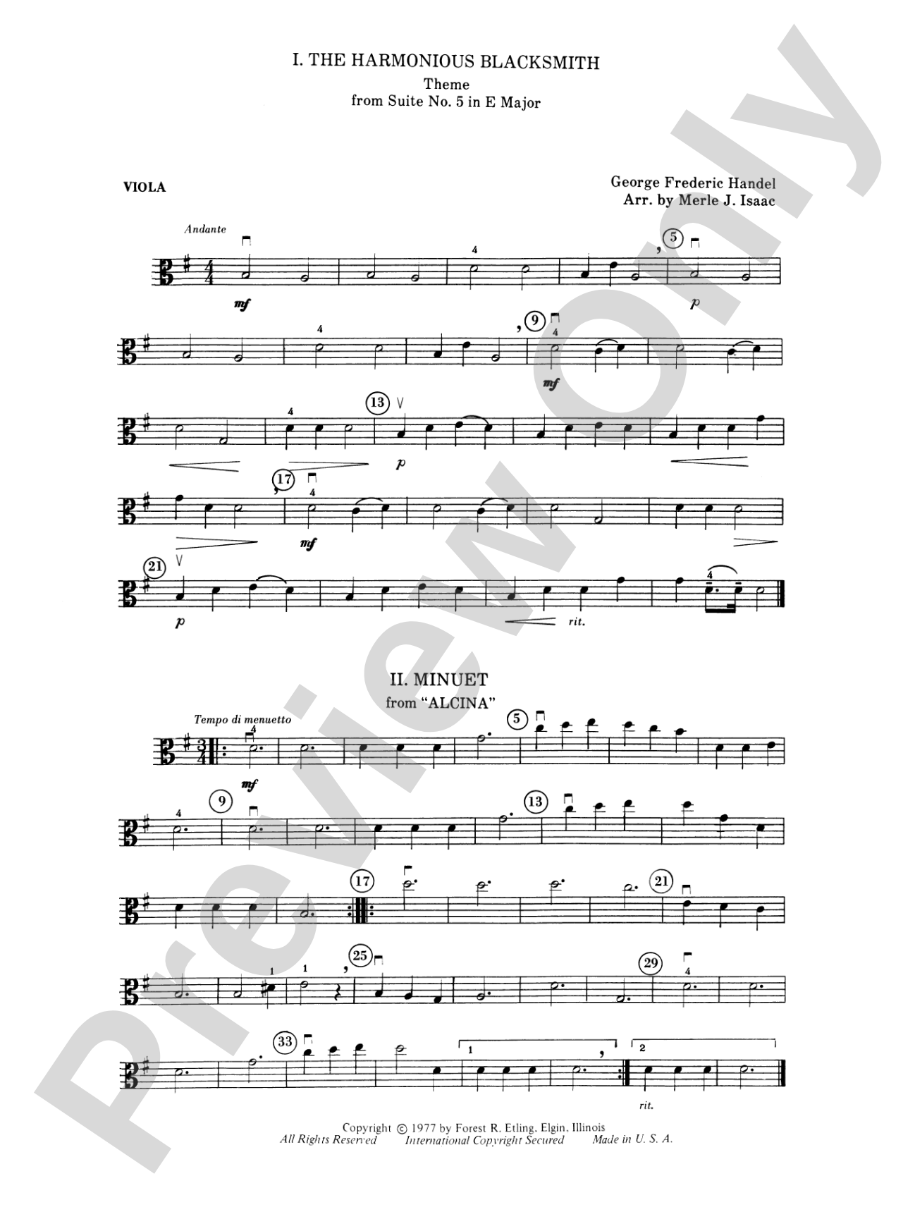 The Harmonious Blacksmith Suite: Viola