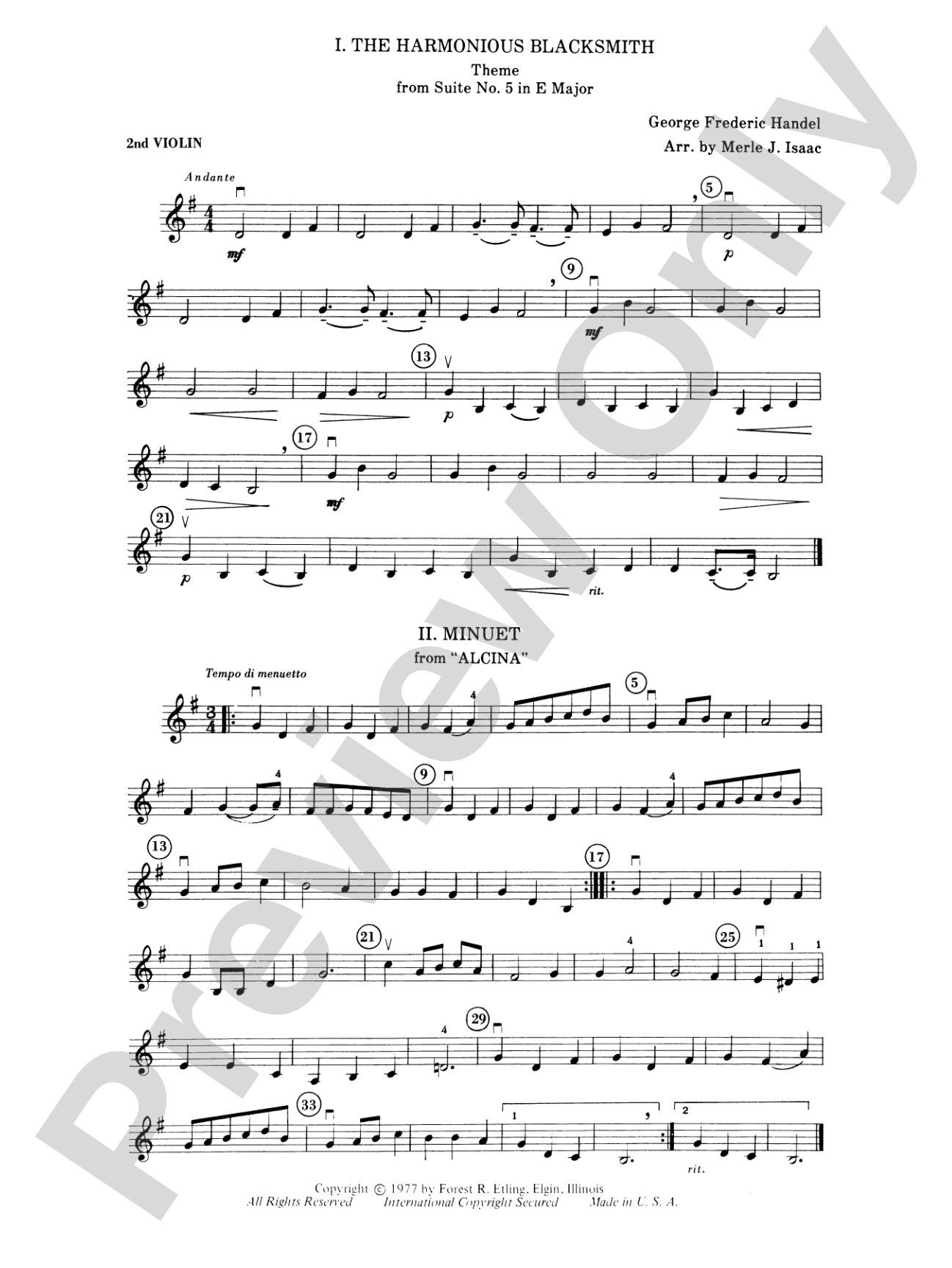 The Harmonious Blacksmith Suite: 2nd Violin