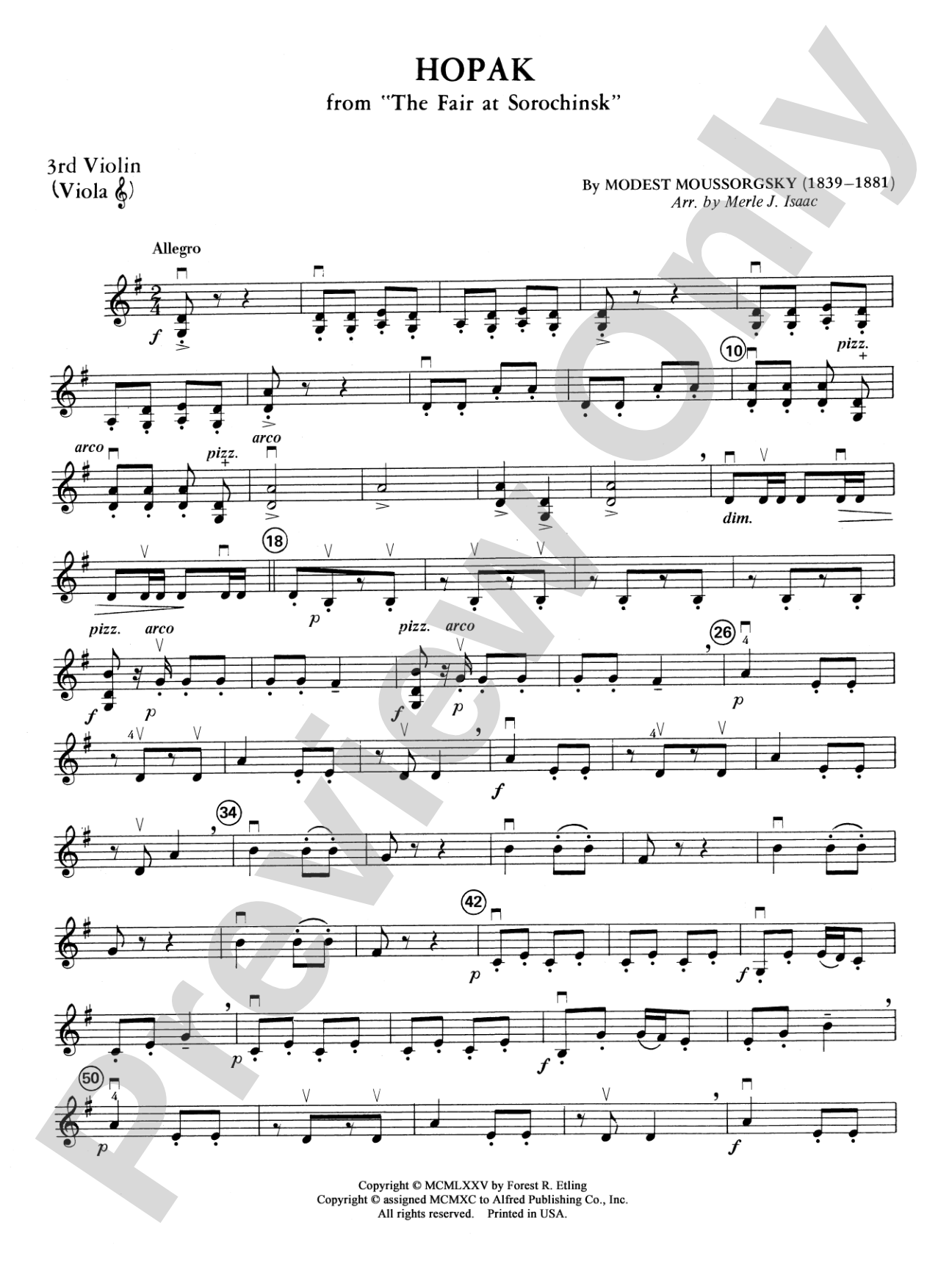 Hopak: 3rd Violin (Viola [TC])