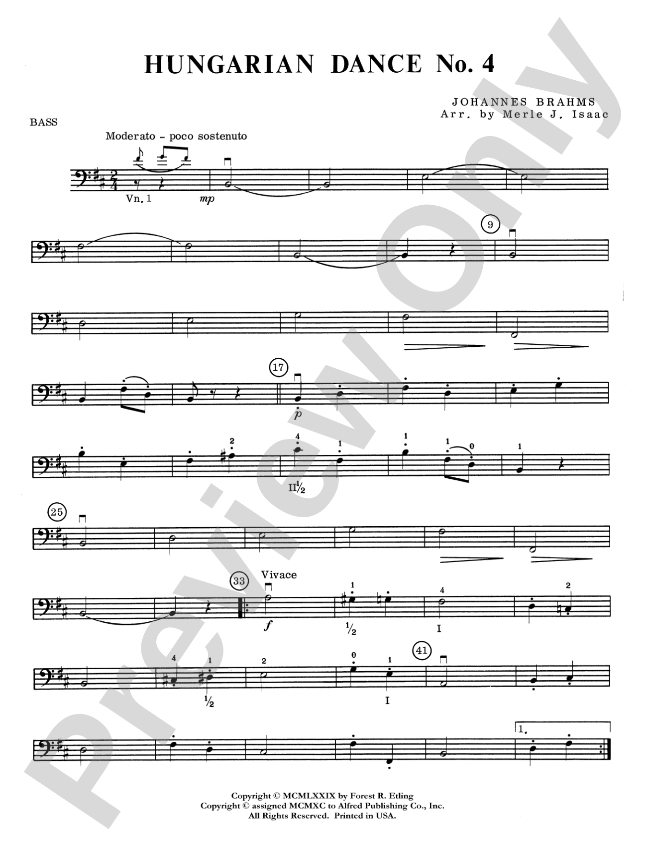 Hungarian Dance No. 4: String Bass