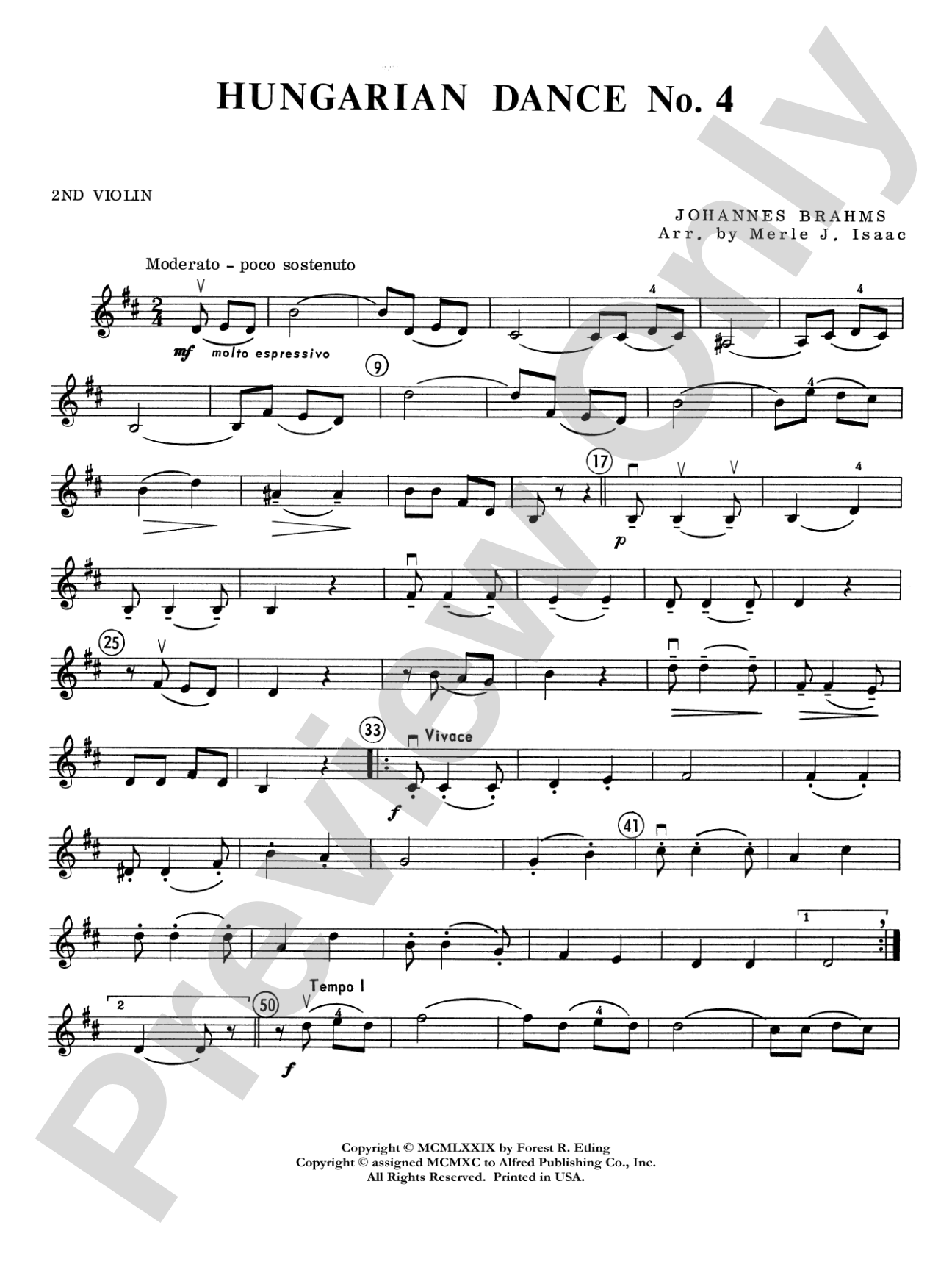 Hungarian Dance No. 4: 2nd Violin