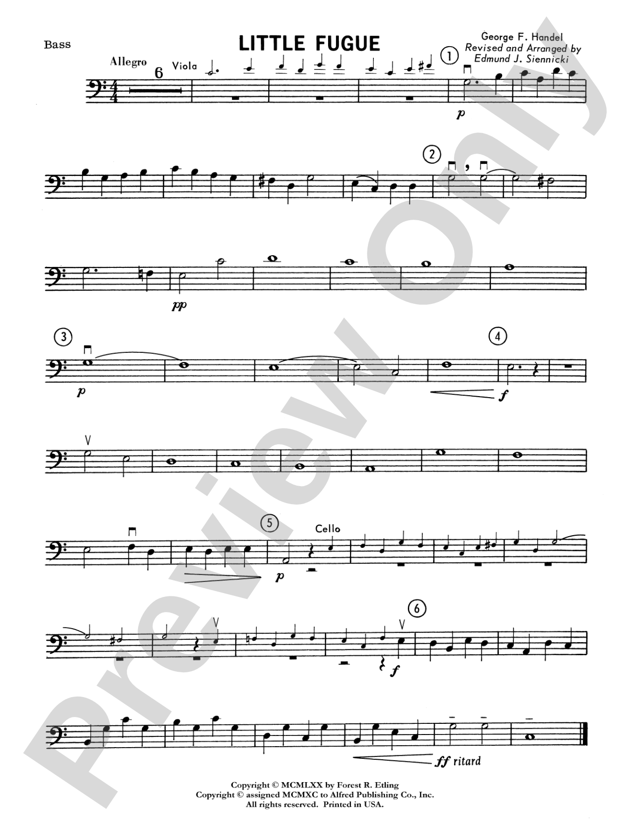 Little Fugue: String Bass