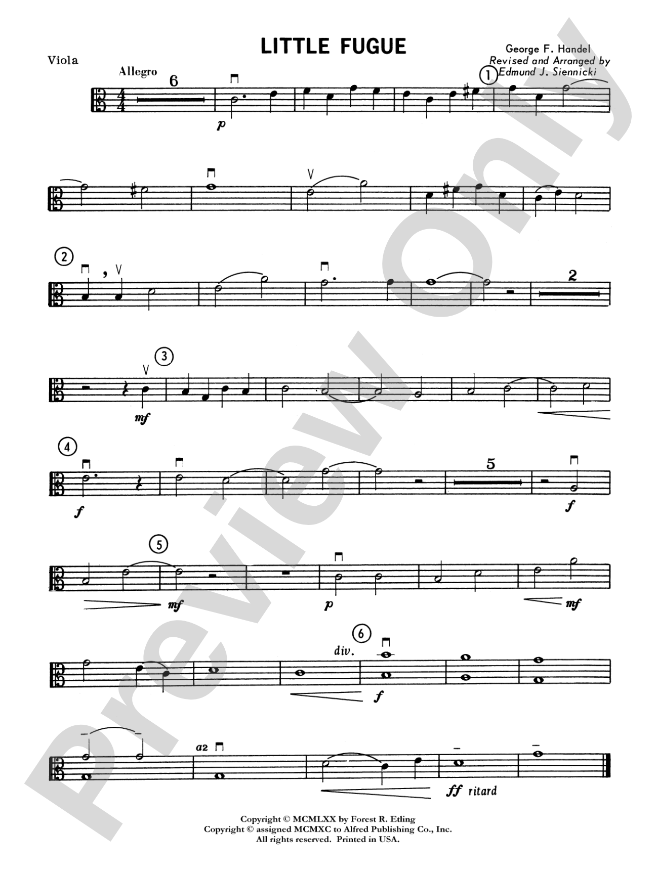 Little Fugue: Viola