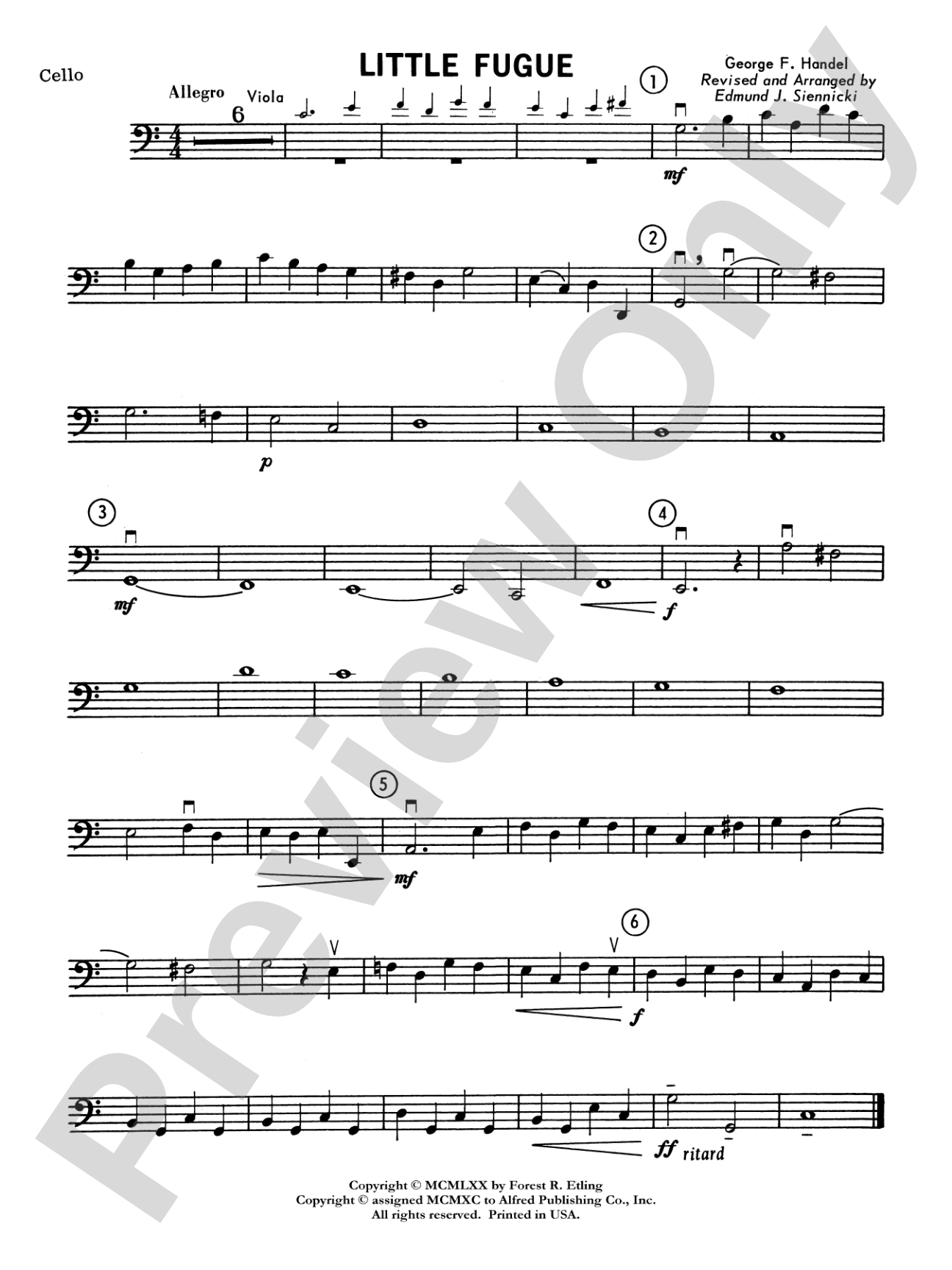Little Fugue: Cello