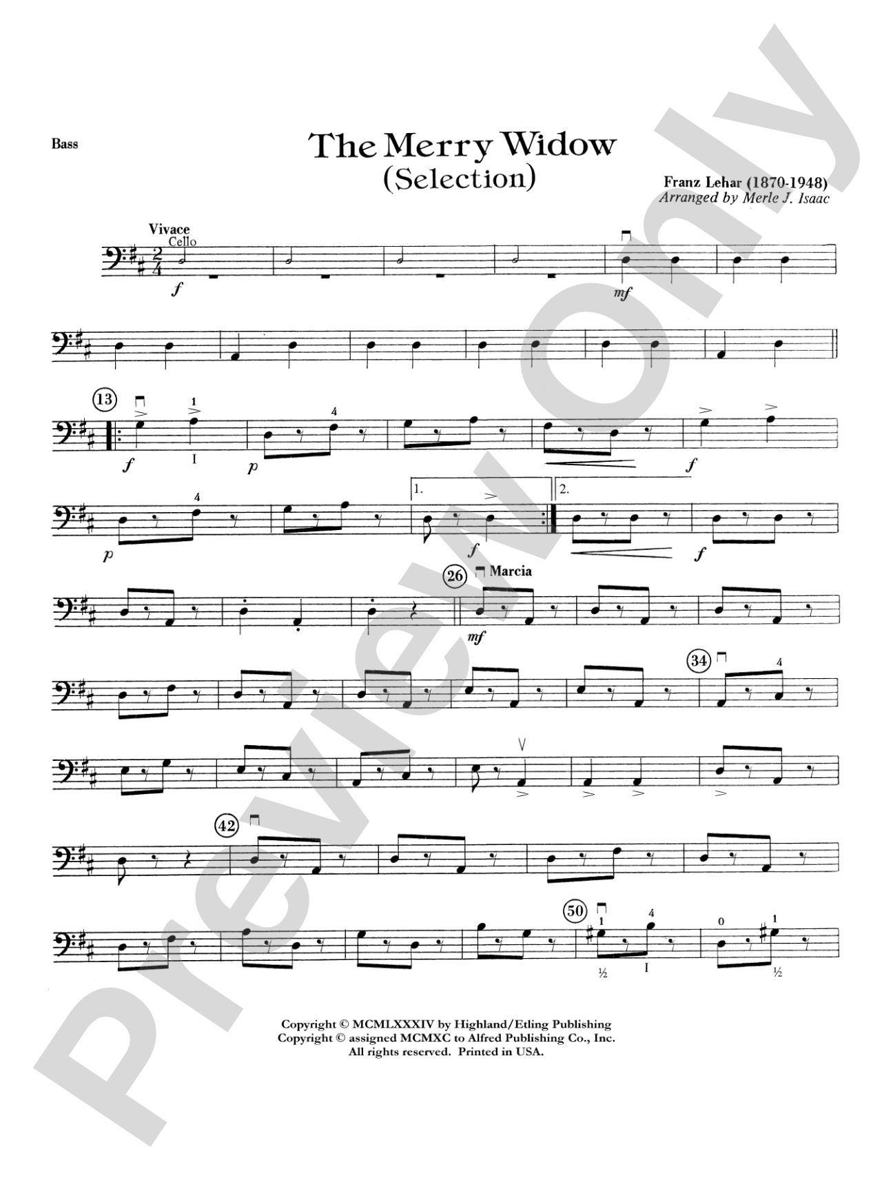 The Merry Widow: String Bass