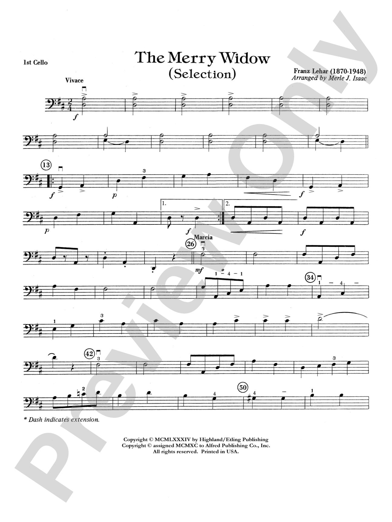 The Merry Widow: Cello