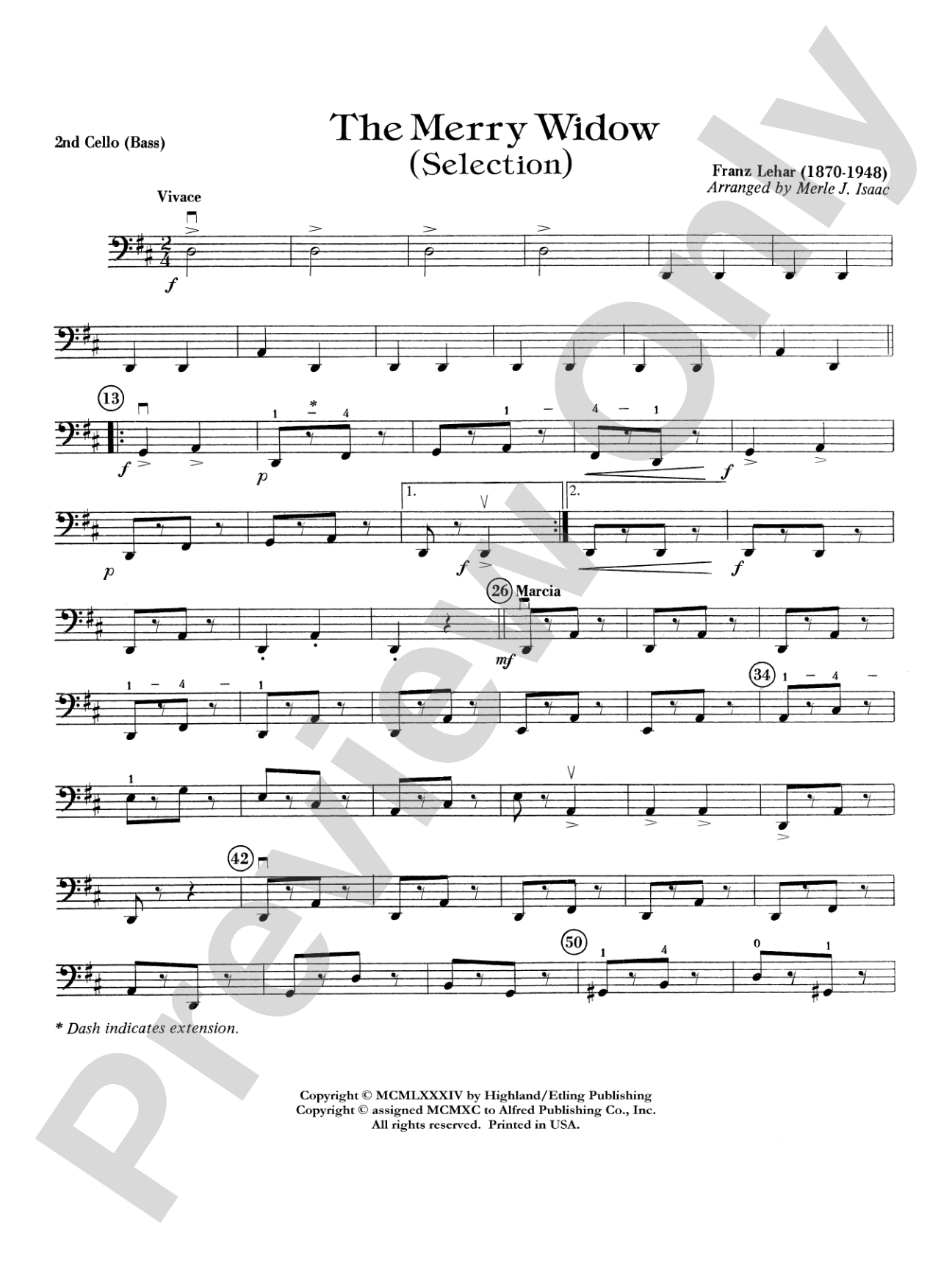 The Merry Widow: 2nd Cello