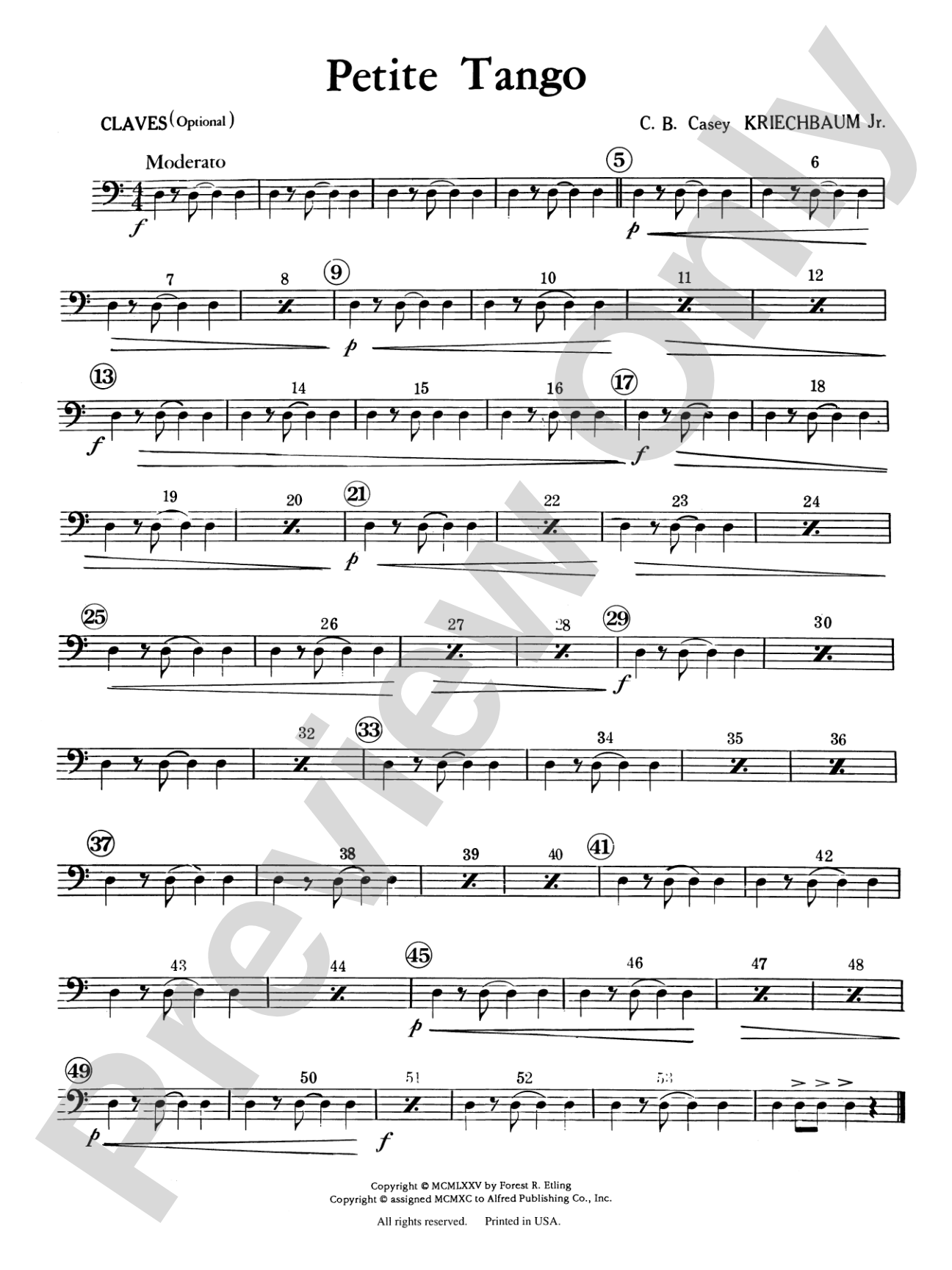Petite Tango: 1st Percussion