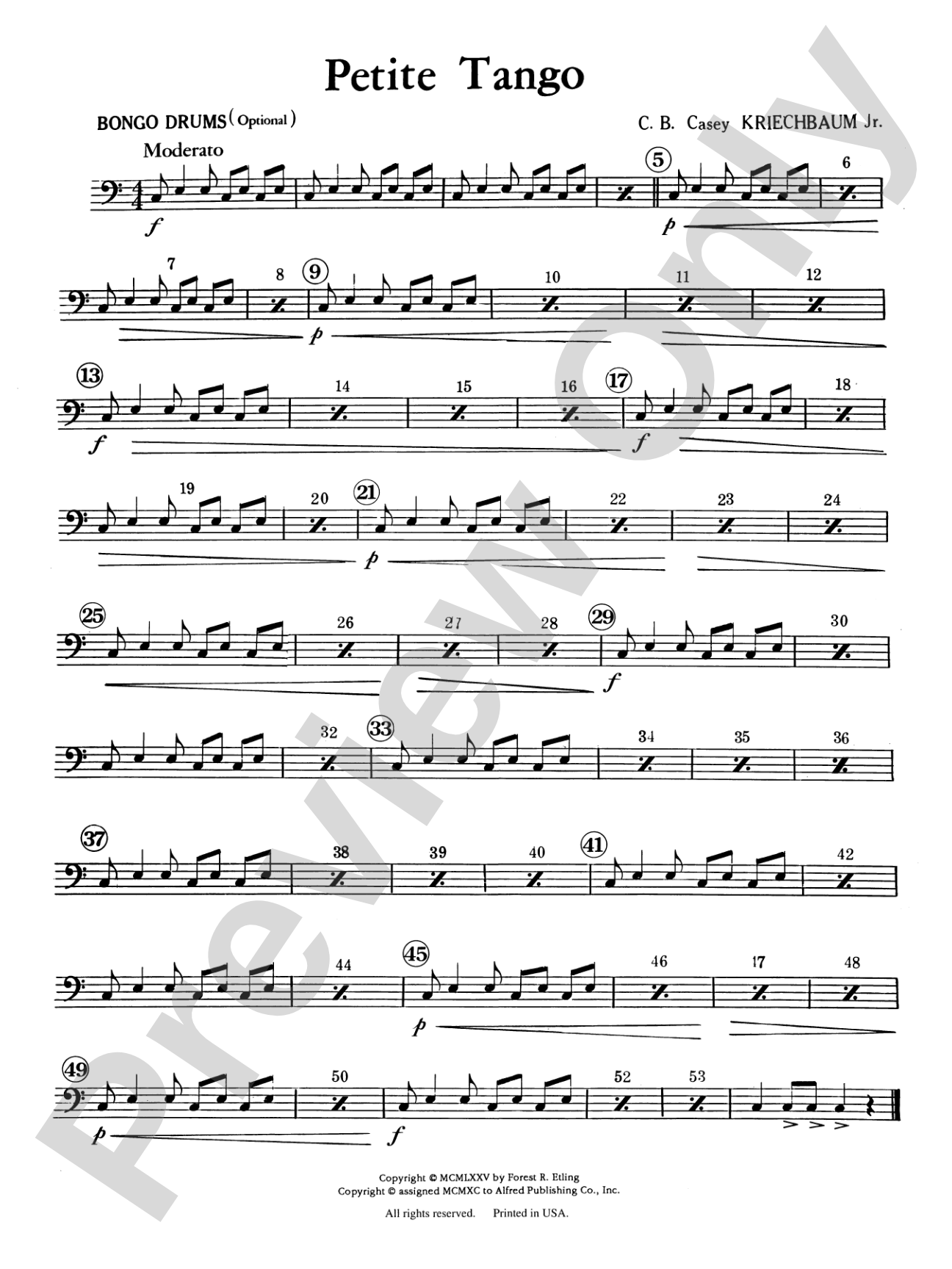 Petite Tango: 2nd Percussion